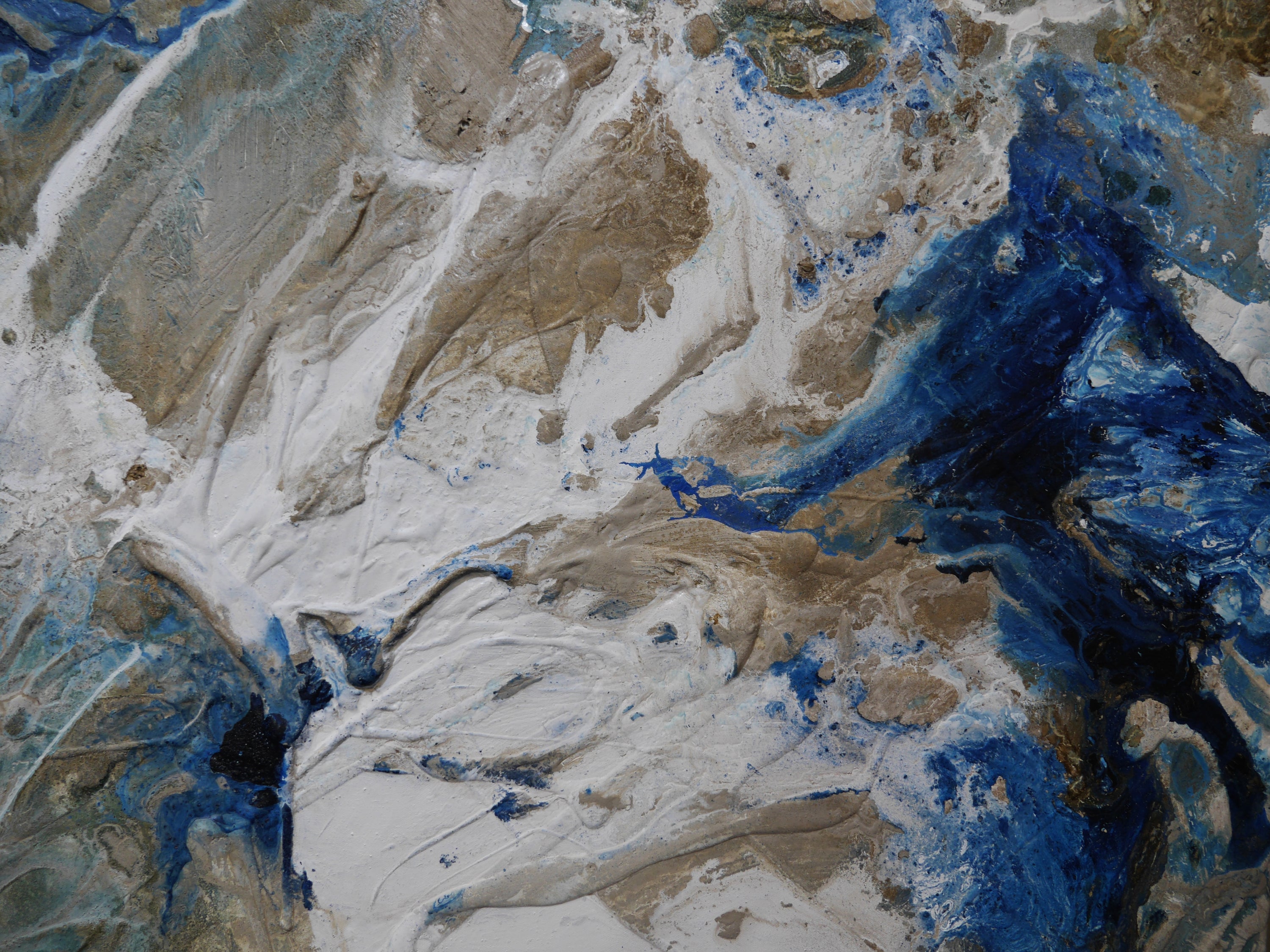 Casbah Maximus 250cm x 150cm Blues Honey White Malt Textured Abstract Painting (SOLD)