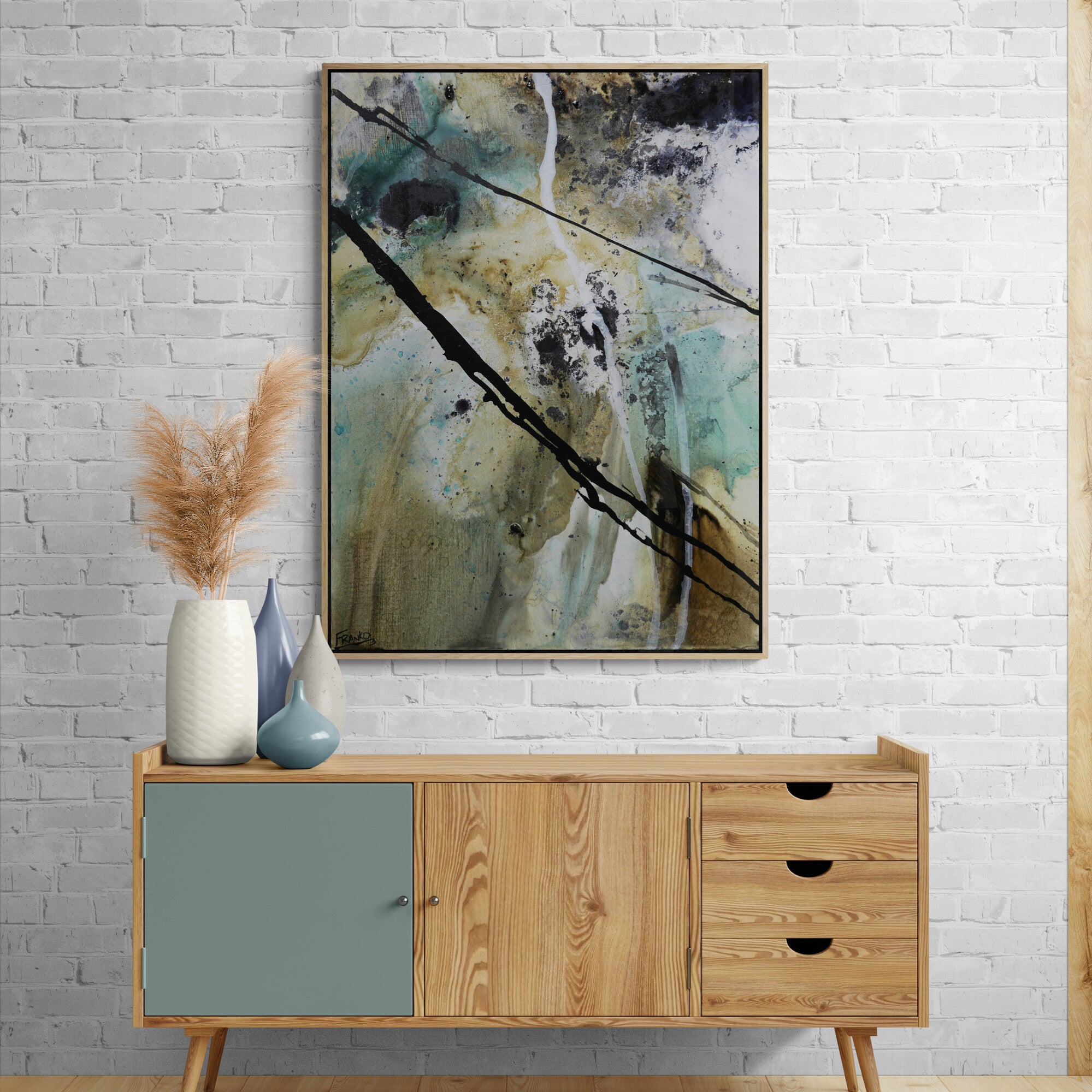 Refined 93 75cm x 100cm Blended Ink Abstract Painting-Abstract-[Franko_Artist]-[Australian_artist]-[Gold_Coast]-[Brisbane]-[modern]-[contemporary]-[original]-[Large_artwork]-[The_Block]-[Dream_Homes]-[ideas]-[Grand_Designs]-[Art_Lover]-Franklin Art Studio