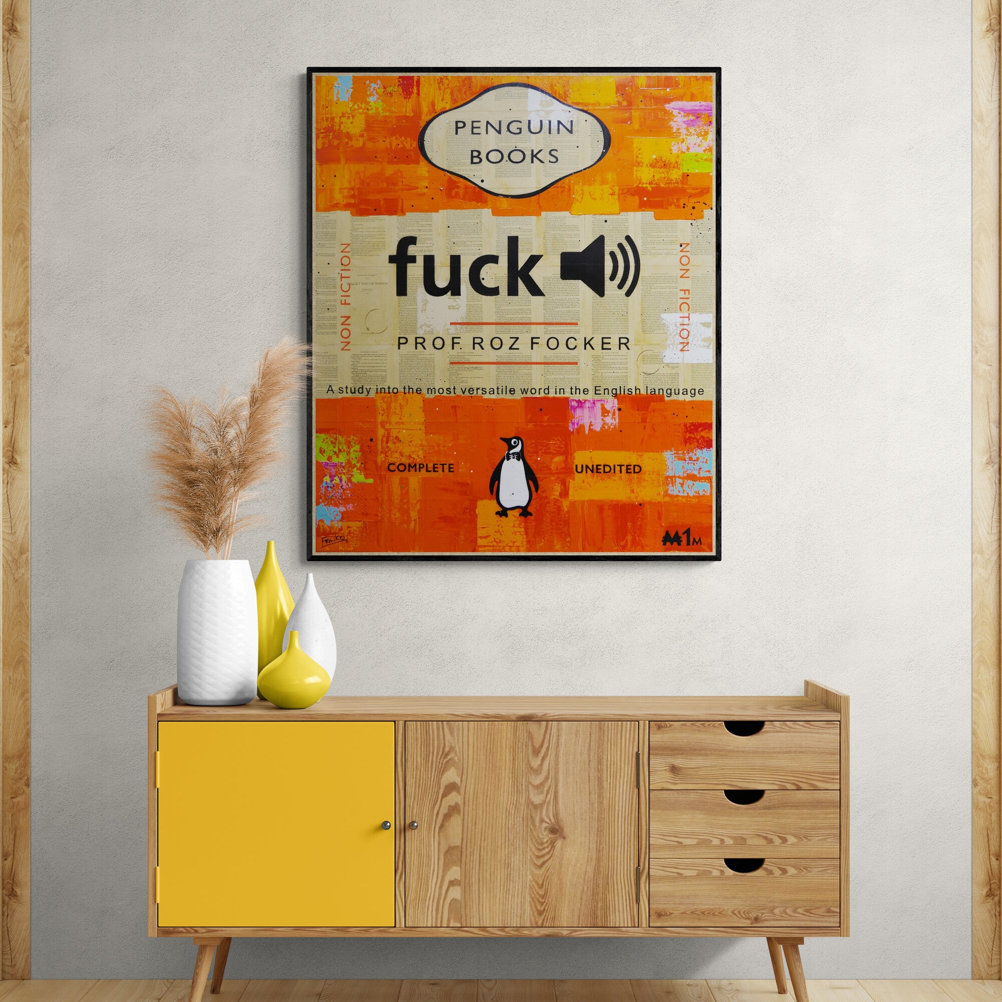 Stop "F"ing around 100cm x 120cm Urban Pop Book Club Painting (SOLD)