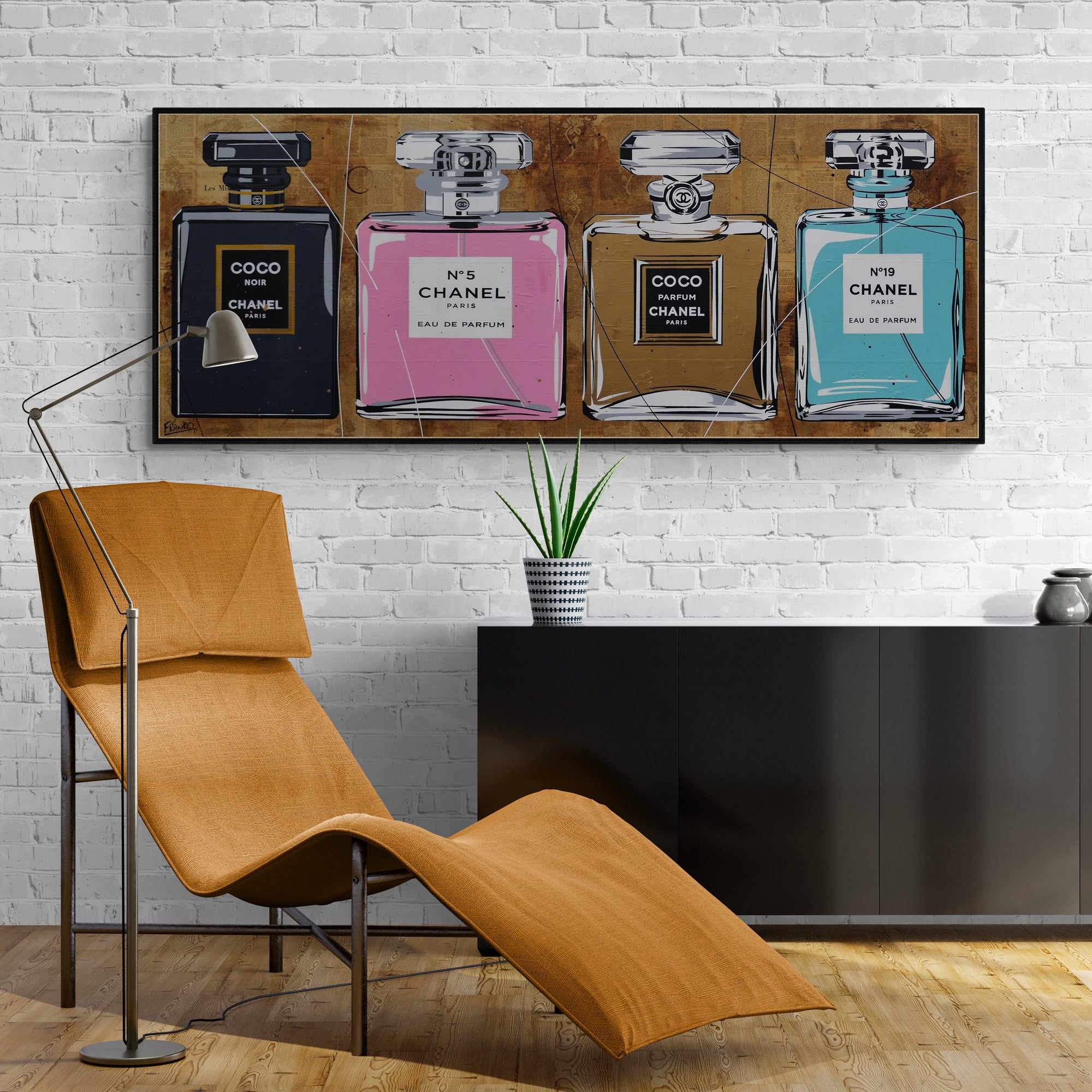 Prolific 200cm x 80cm Perfume Bottles Urban Pop Book Club Painting (SOLD)-book club-[Franko_Artist]-[The_Block]-[Dream_Homes]-[ideas]-[Grand_Designs]-[Art_Lover]-Franklin Art Studio
