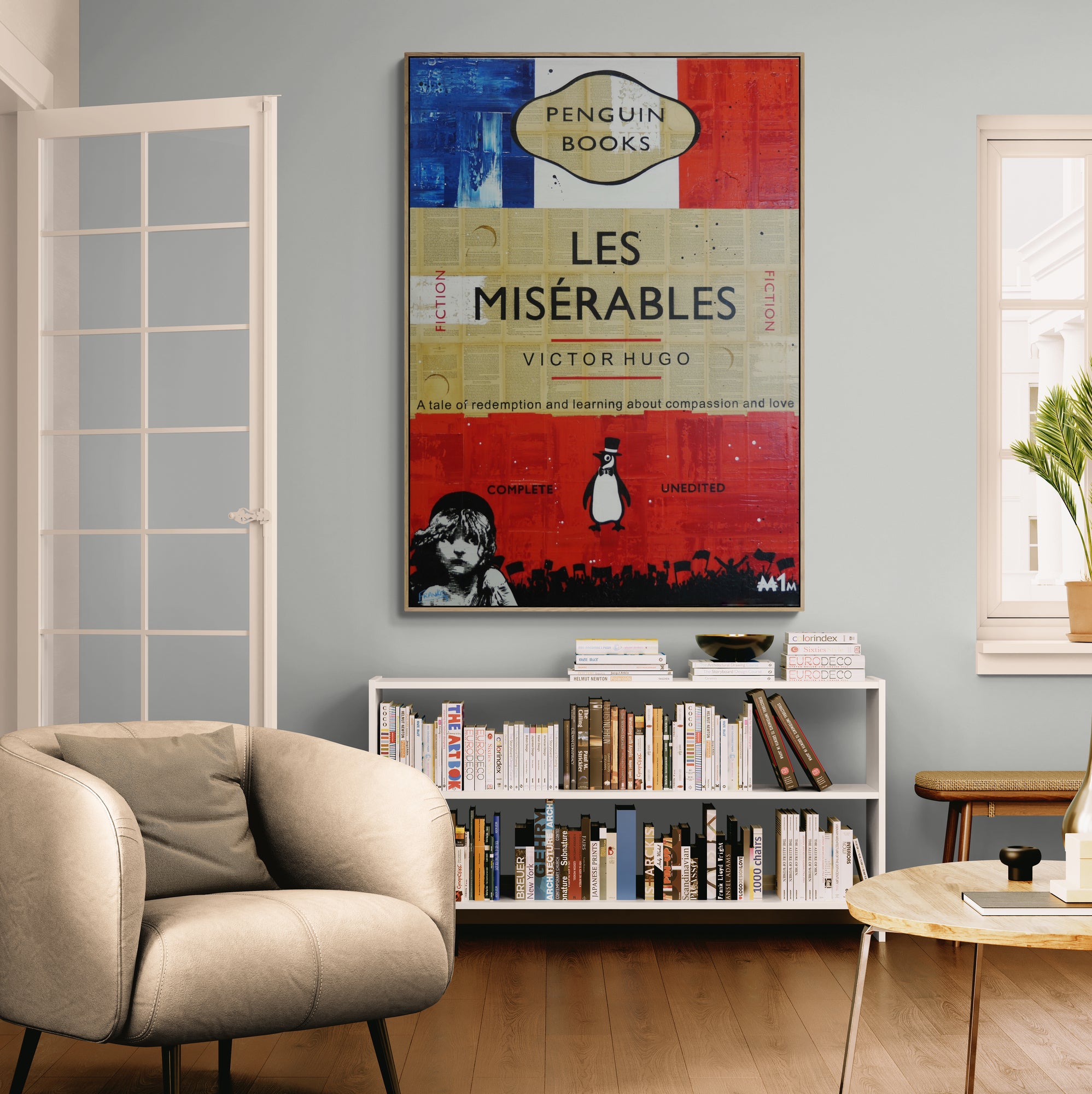 French Connection 140cm x 100cm Les Mis Urban Pop Book Club Painting (SOLD)-book club-[Franko_Artist]-[Australian_artist]-[Gold_Coast]-[Brisbane]-[modern]-[contemporary]-[original]-[Large_artwork]-[The_Block]-[Dream_Homes]-[ideas]-[Grand_Designs]-[Art_Lover]-Franklin Art Studio
