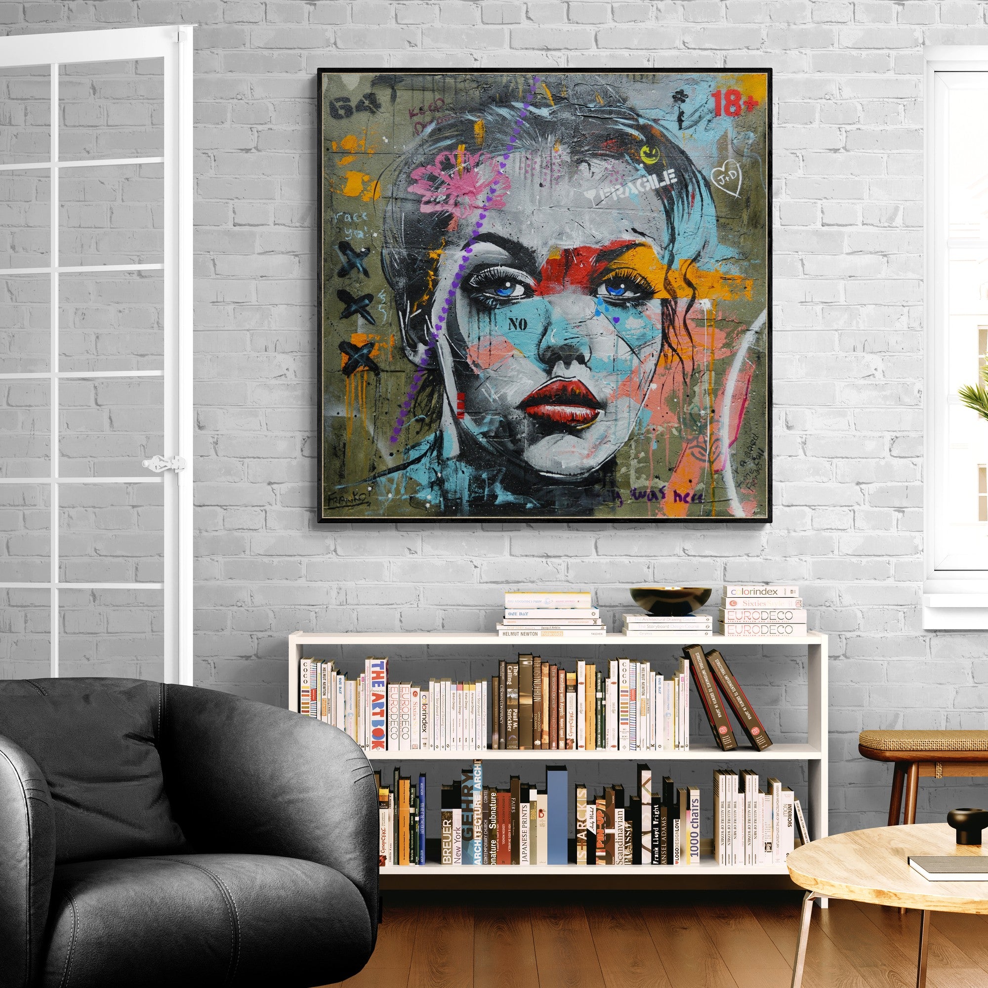 Jerry 90cm x 90cm Industrial Concrete Textured Urban Pop Art Painting (SOLD)