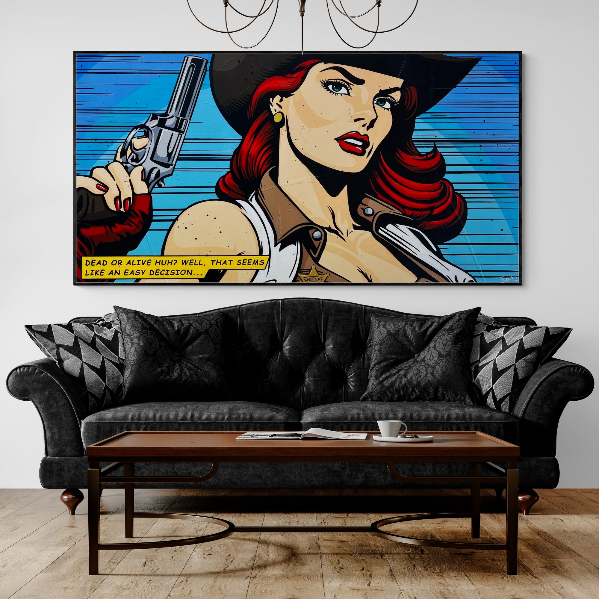 Cowgirls and Guns 190cm x 100cm Classic Pop Art Painting (SOLD)