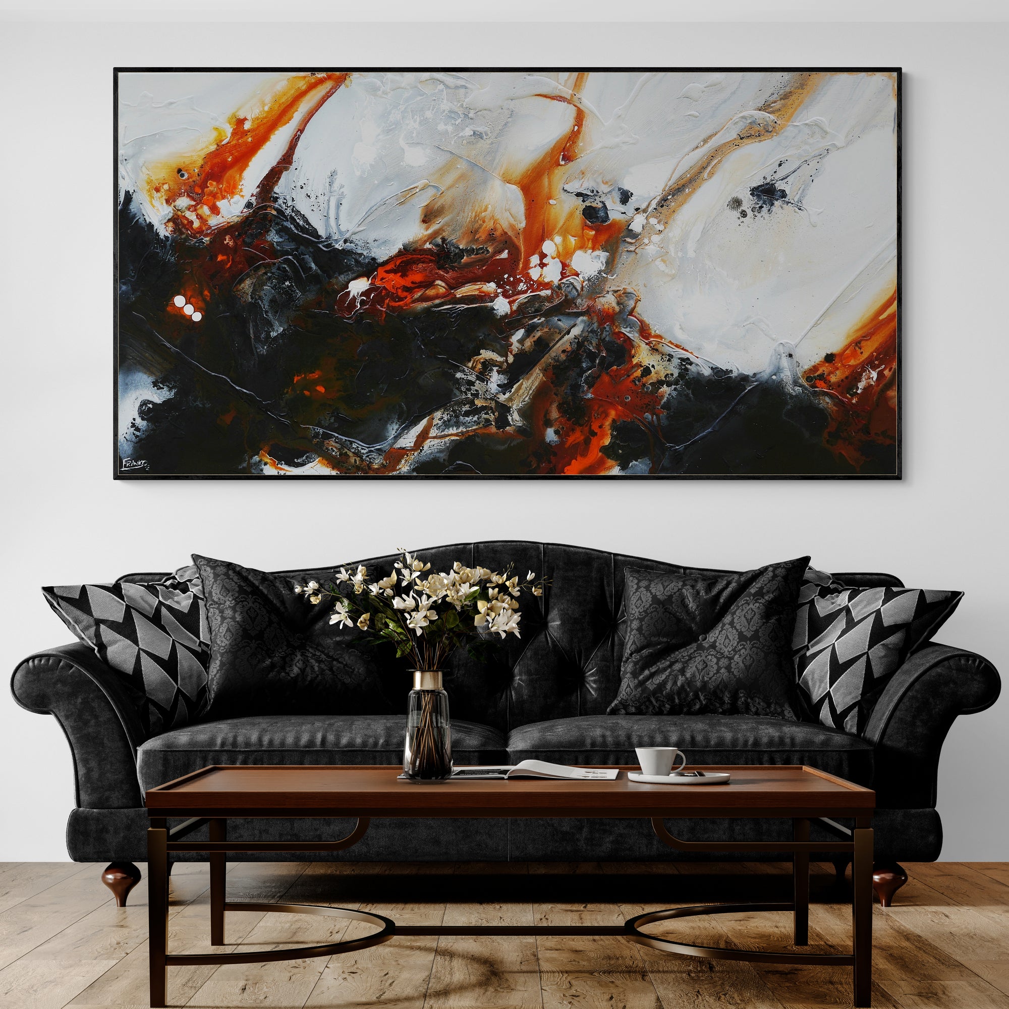 Exposure 190cm x 100cm Textured Abstract Painting (SOLD)-Abstract-[Franko_Artist]-[The_Block]-[Dream_Homes]-[ideas]-[Grand_Designs]-[Art_Lover]-Franklin Art Studio