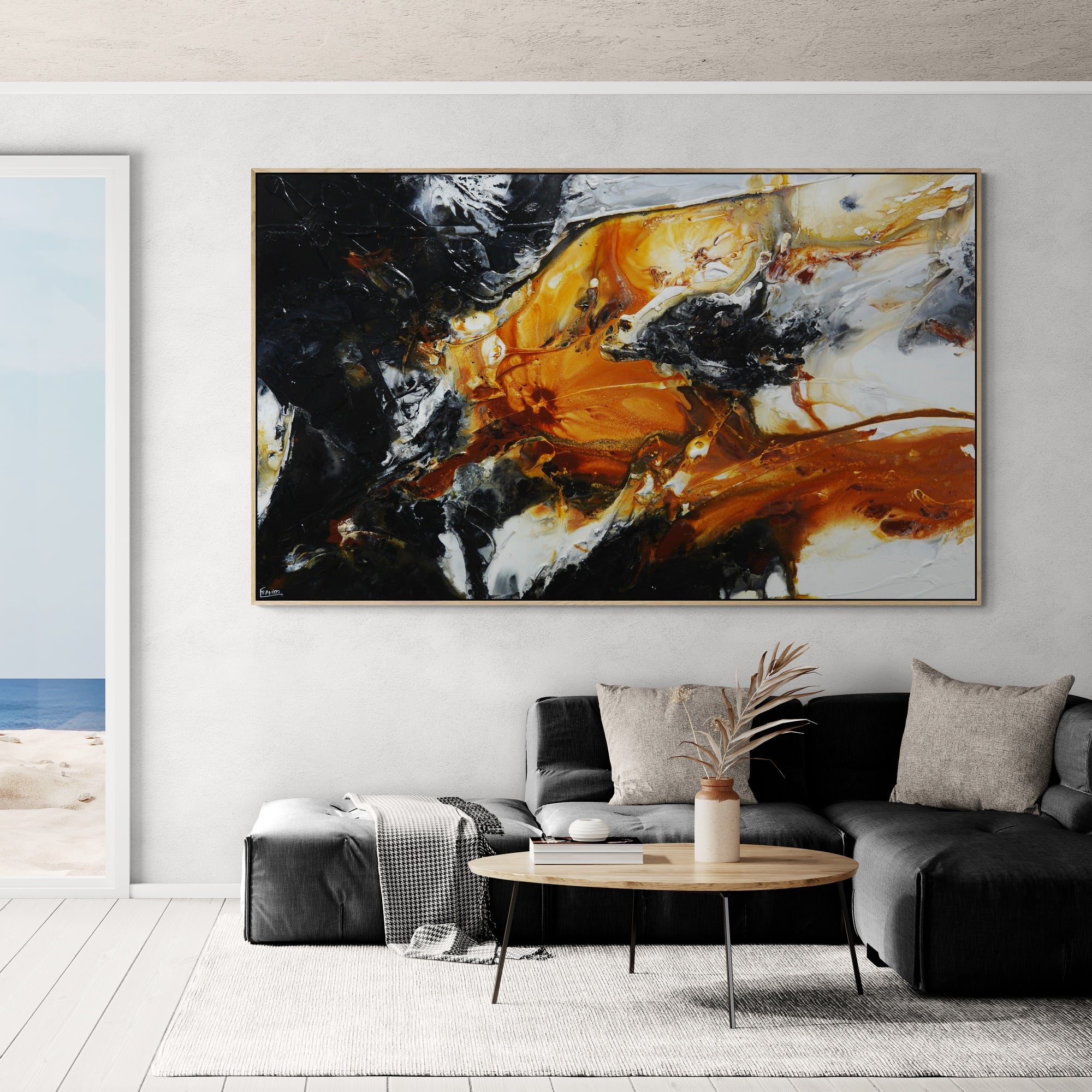 update alt-text with template Universal Rush 250cm x 150cm Textured Abstract Painting-Abstract-[Franko_Artist]-[The_Block]-[Dream_Homes]-[ideas]- [Grand_Designs]-Franklin Art Studio
