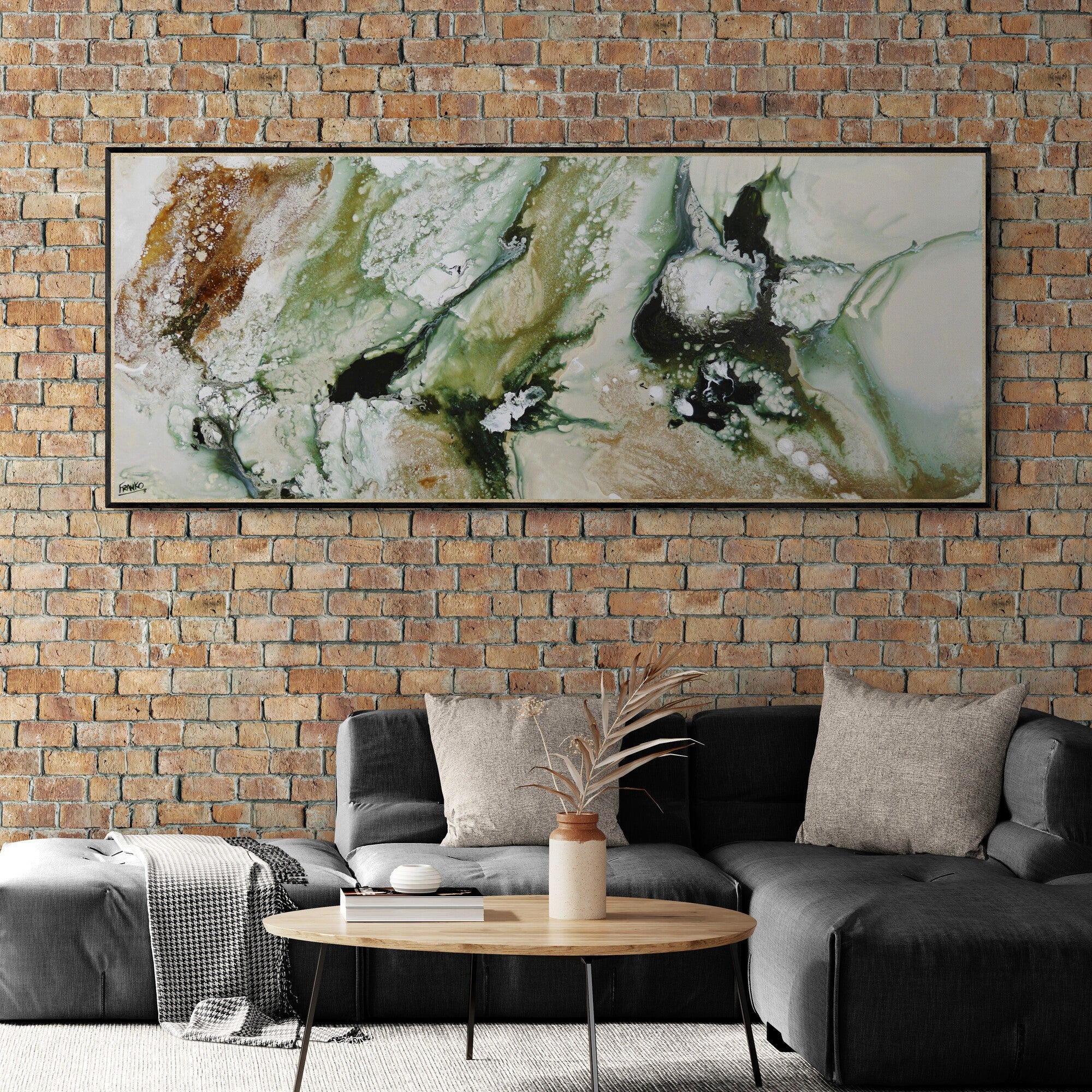 Refined 330 200cm x 80cm Blended Ink Abstract Painting (SOLD)