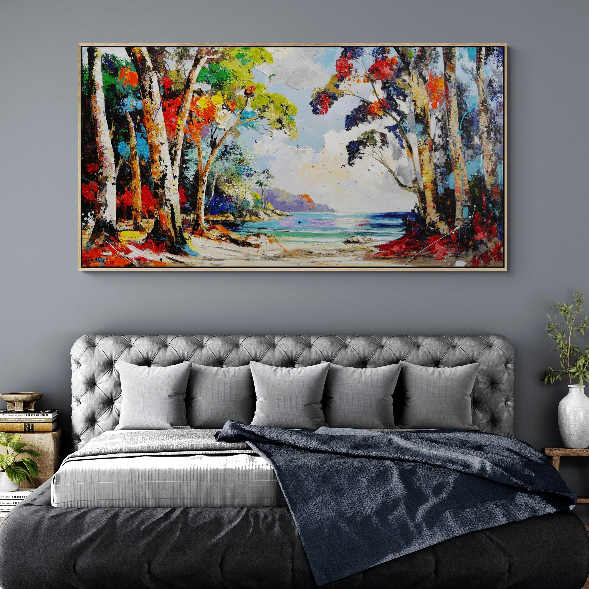 Glass Bay 190cm x 100cm FRAMED Australian Landscape Abstract Realism Textured Painting (SOLD)