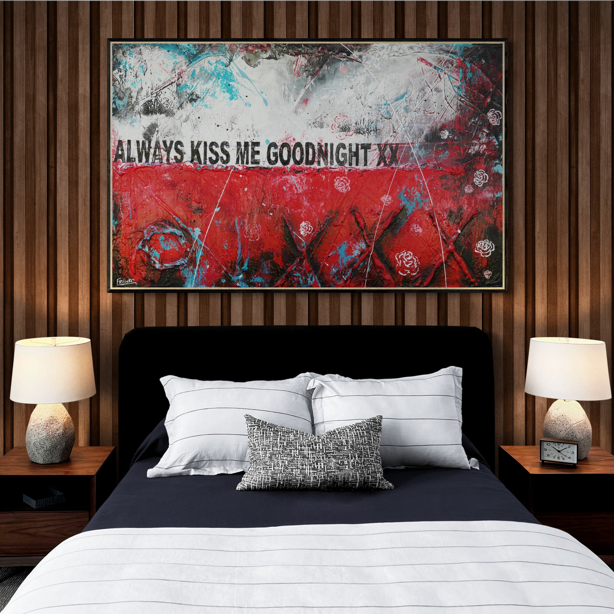 Just Kiss 160cm x 100cm Romantic Textured Urban Pop Art Painting