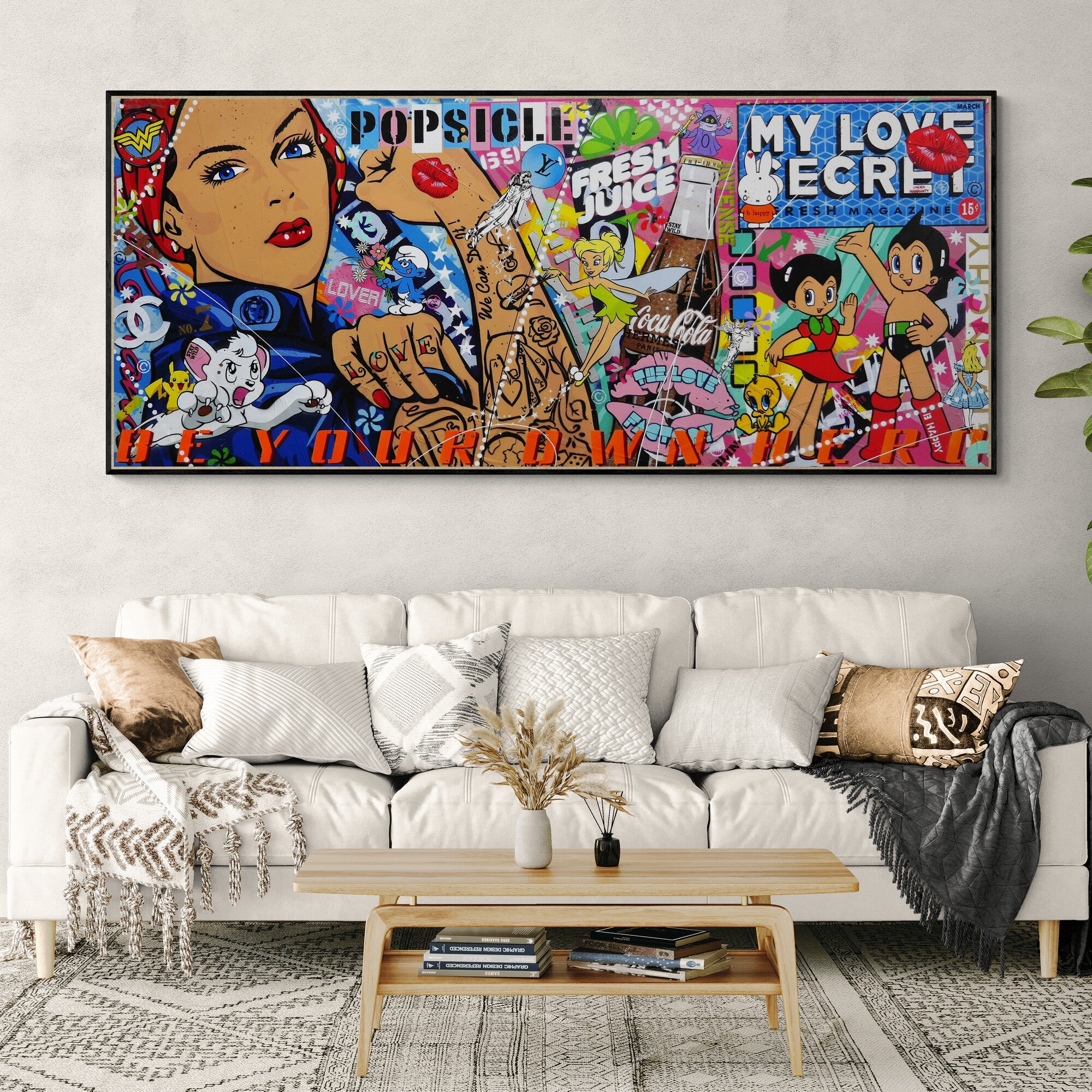 Fresh Rosie 240cm x 100cm Rosie The Riveter Textured Urban Pop Art Painting