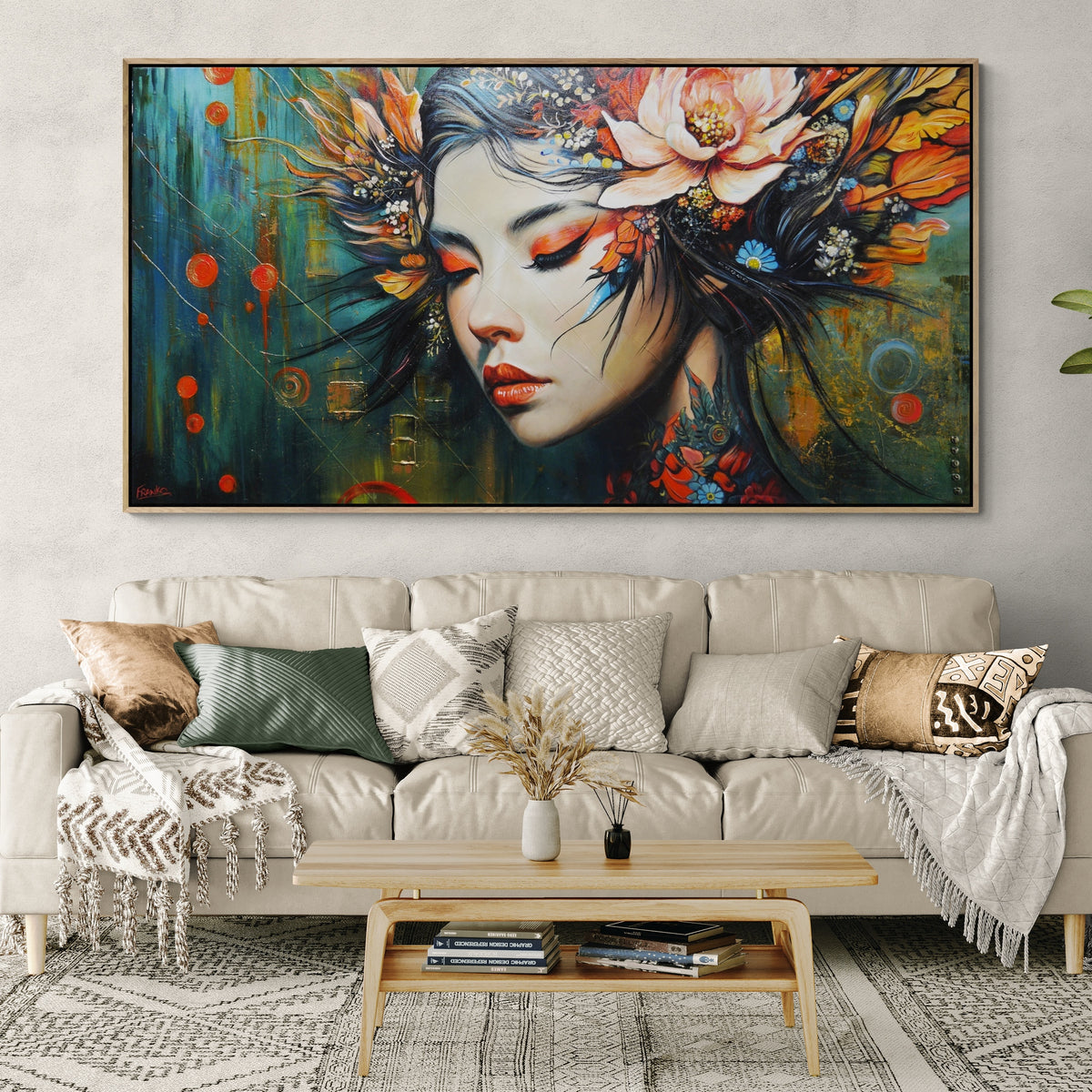 Kazumi 190cm x 100cm FRAMED Abstract Realism Textured Painting