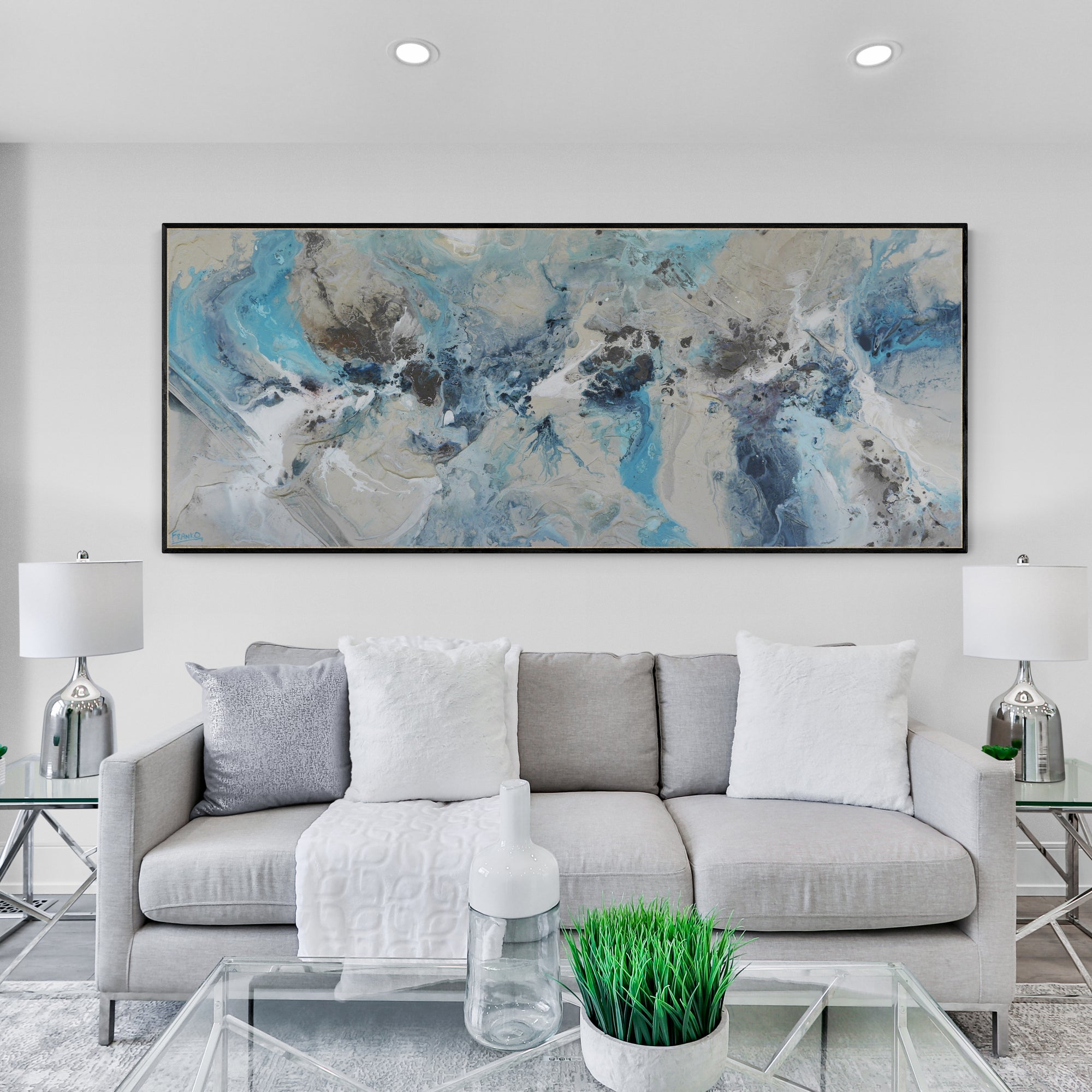 Salt Swept 200cm x 80cm Textured Abstract Painting (SOLD)