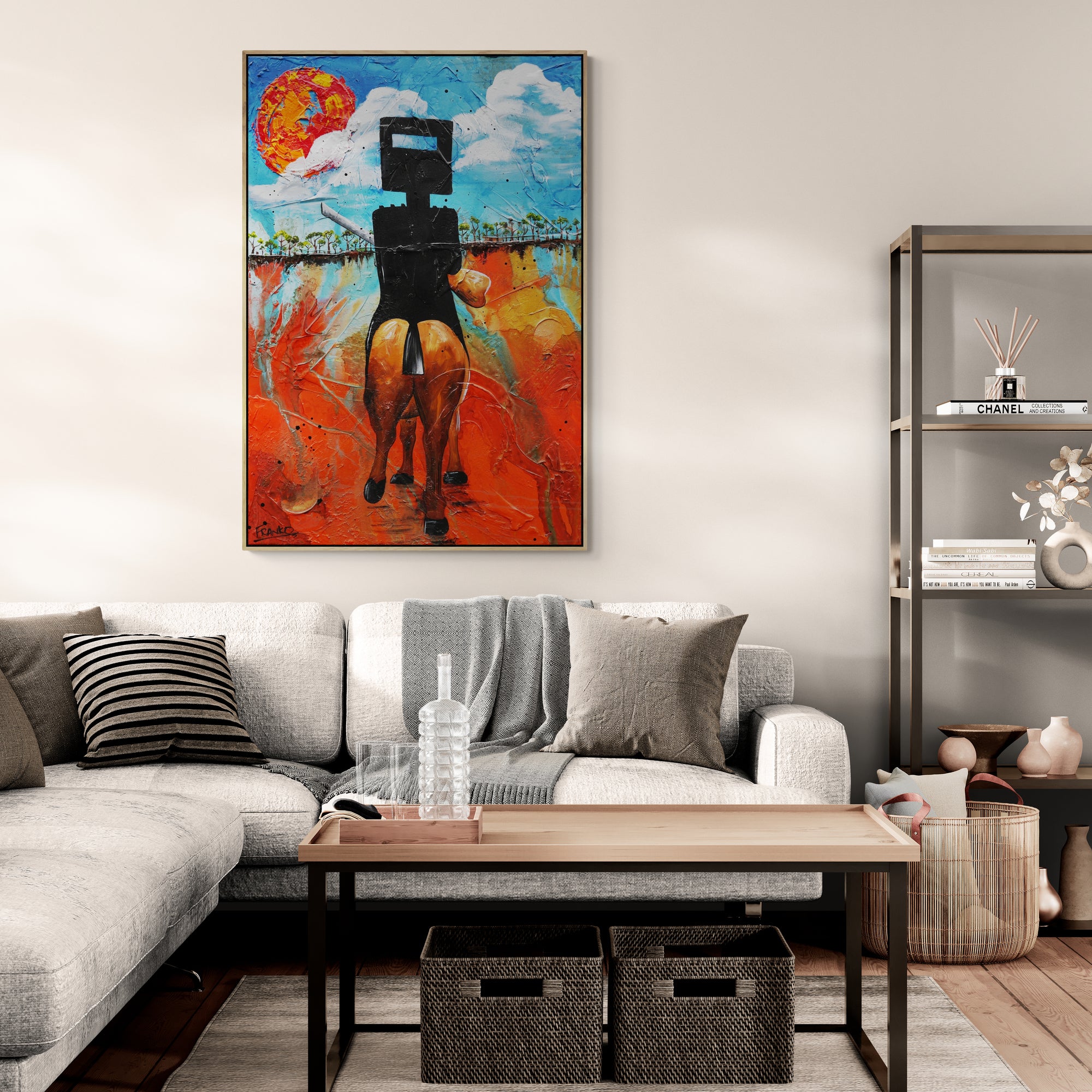 Outback Ned 67cm x 97cm Ned Kelly Abstract Realism Textured Painting (SOLD)-people-[Franko_Artist]-[Australian_artist]-[Gold_Coast]-[Brisbane]-[modern]-[contemporary]-[original]-[Large_artwork]-[The_Block]-[Dream_Homes]-[ideas]-[Grand_Designs]-[Art_Lover]-Franklin Art Studio