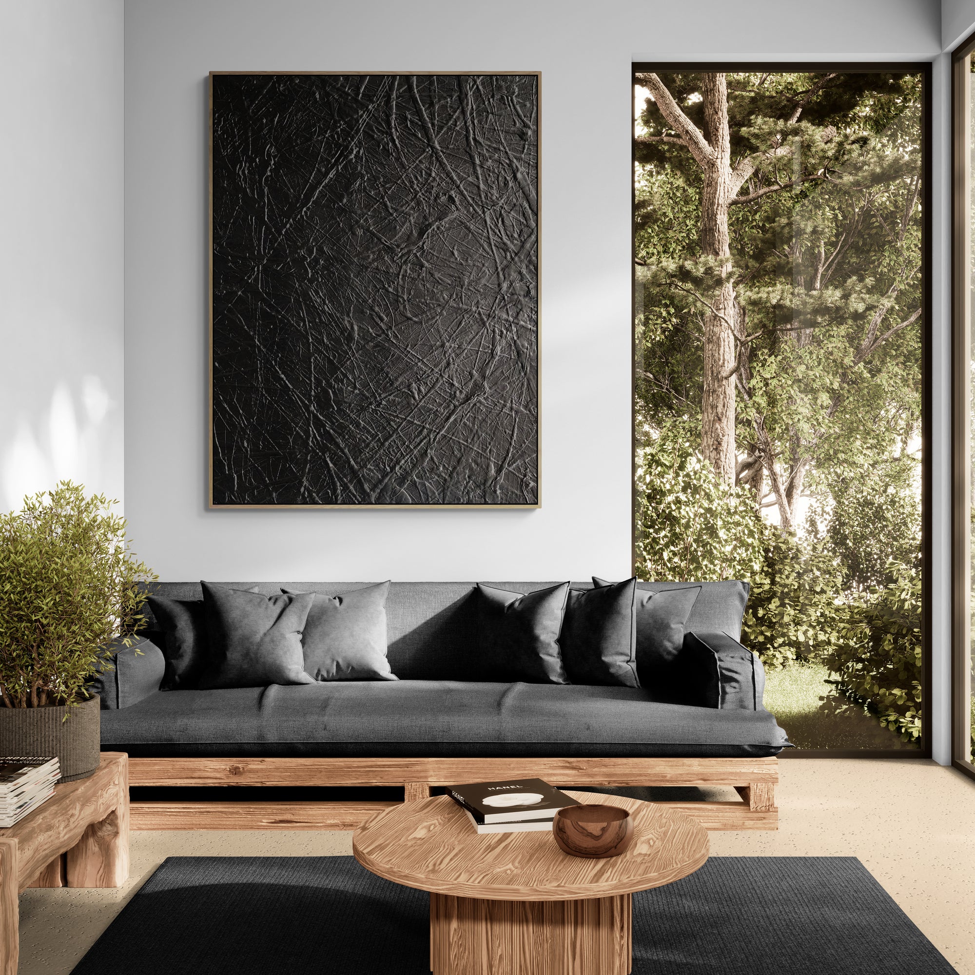 Maximus Black 140cm x 180cm Black Textured Abstract Painting (SOLD)-Abstract-[Franko_Artist]-[Australian_artist]-[Gold_Coast]-[Brisbane]-[modern]-[contemporary]-[original]-[Large_artwork]-[The_Block]-[Dream_Homes]-[ideas]-[Grand_Designs]-[Art_Lover]-Franklin Art Studio