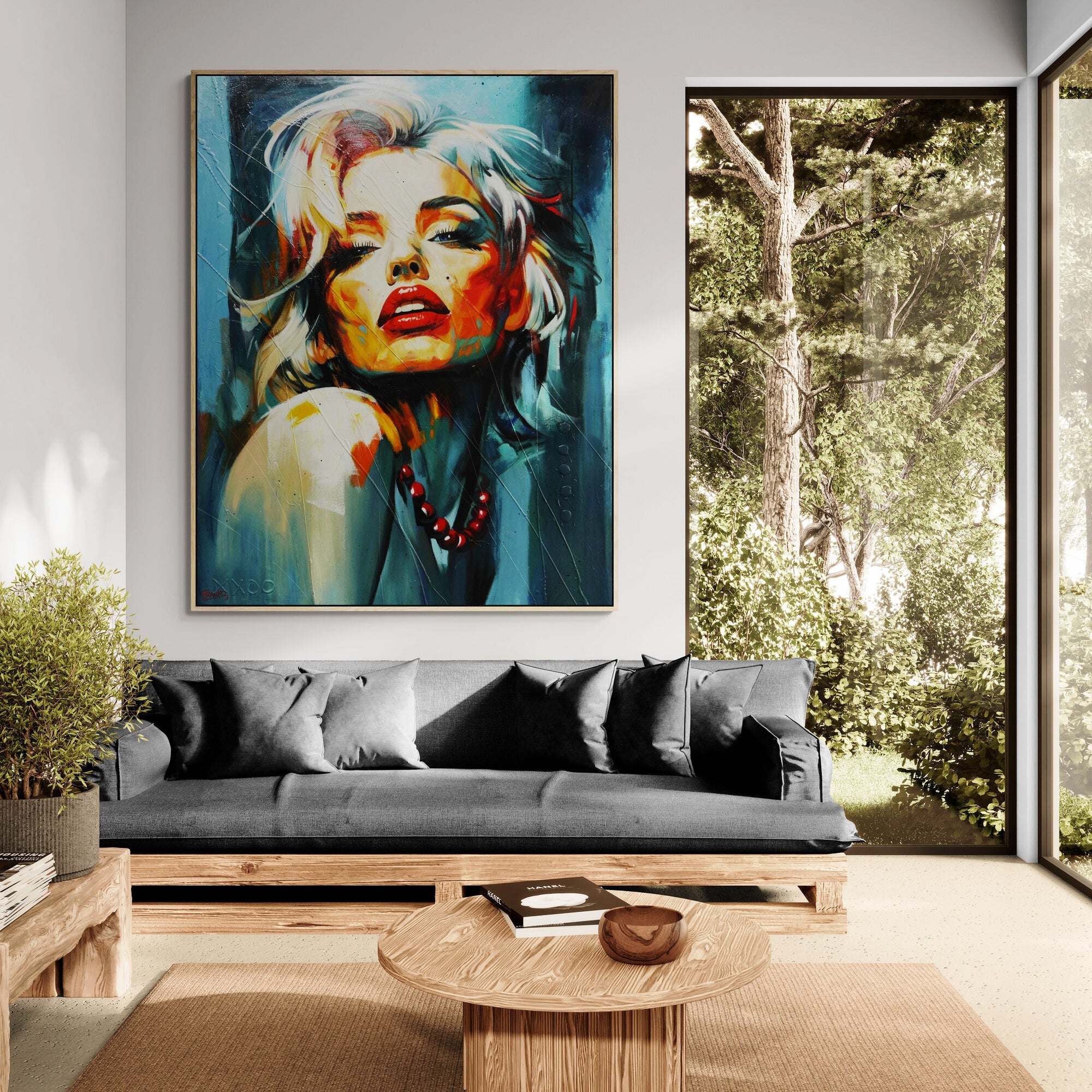 Evocative 140cm x 180cm Framed Marilyn Monroe Abstract Realism Textured Painting (SOLD)-people-[Franko_Artist]-[The_Block]-[Dream_Homes]-[ideas]-[Grand_Designs]-[Art_Lover]-Franklin Art Studio