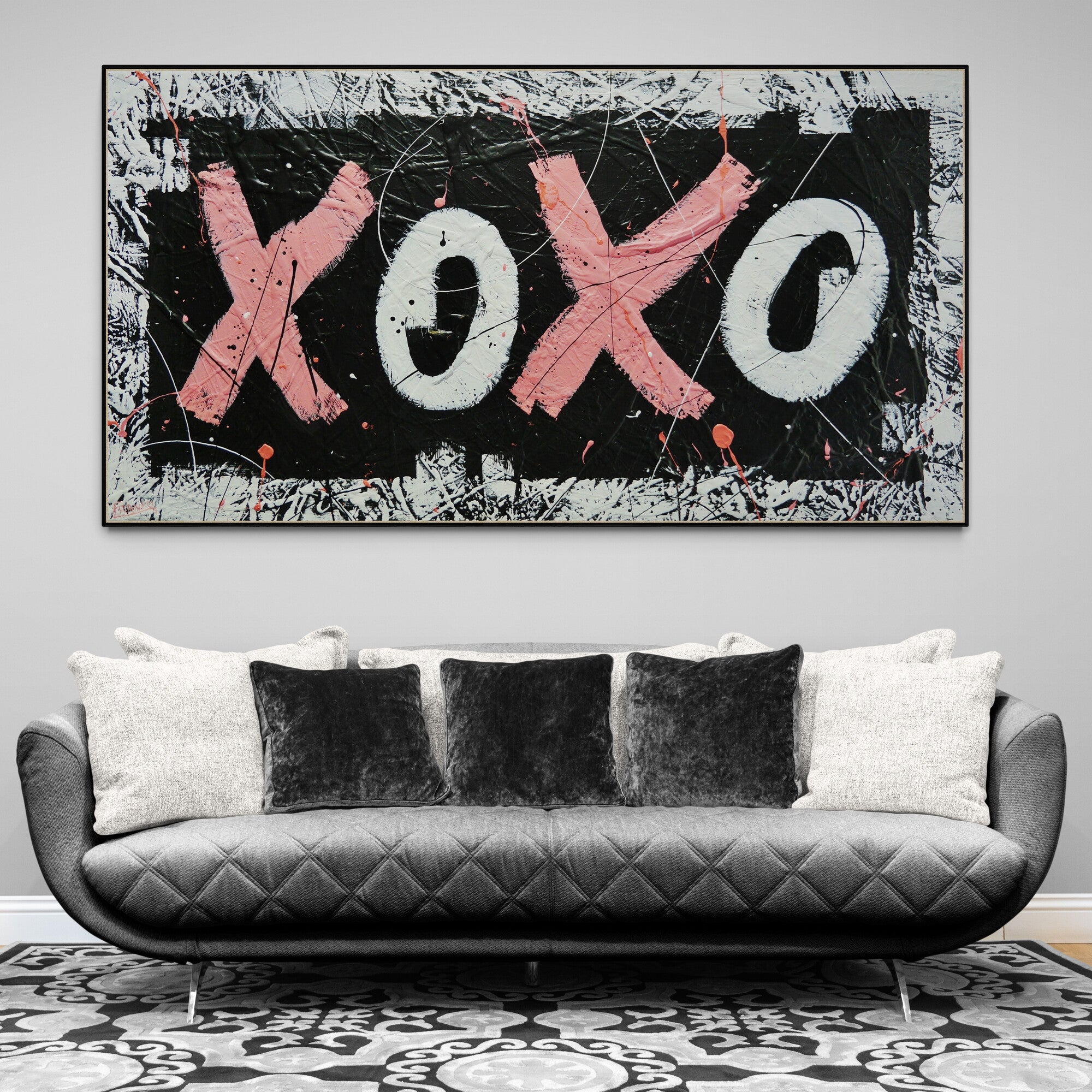 Free Lovin 190cm x 100cm Textured Urban Pop Art Painting (SOLD)-Urban Pop Art-[Franko_Artist]-[The_Block]-[Dream_Homes]-[ideas]-[Grand_Designs]-[Art_Lover]-Franklin Art Studio