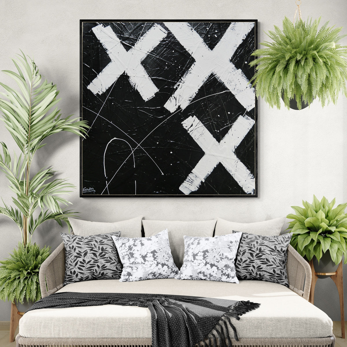 Love in Motion 120cm x 120cm Textured Urban Pop Art Painting