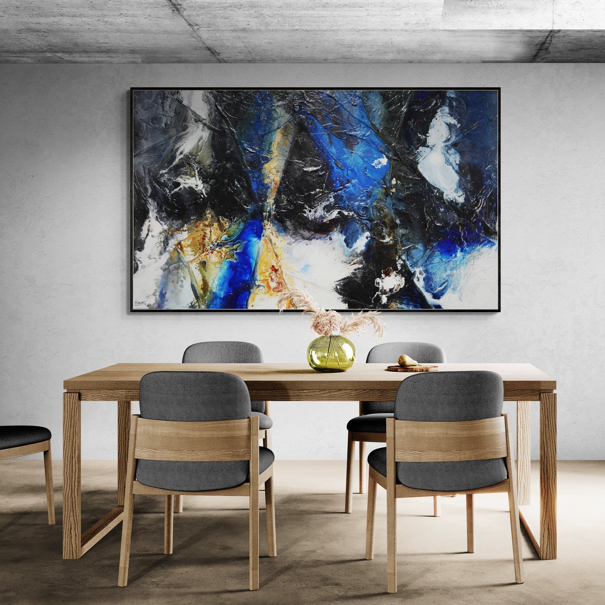 Divided Attention 250cm x 150cm FRAMED Textured Abstract Painting
