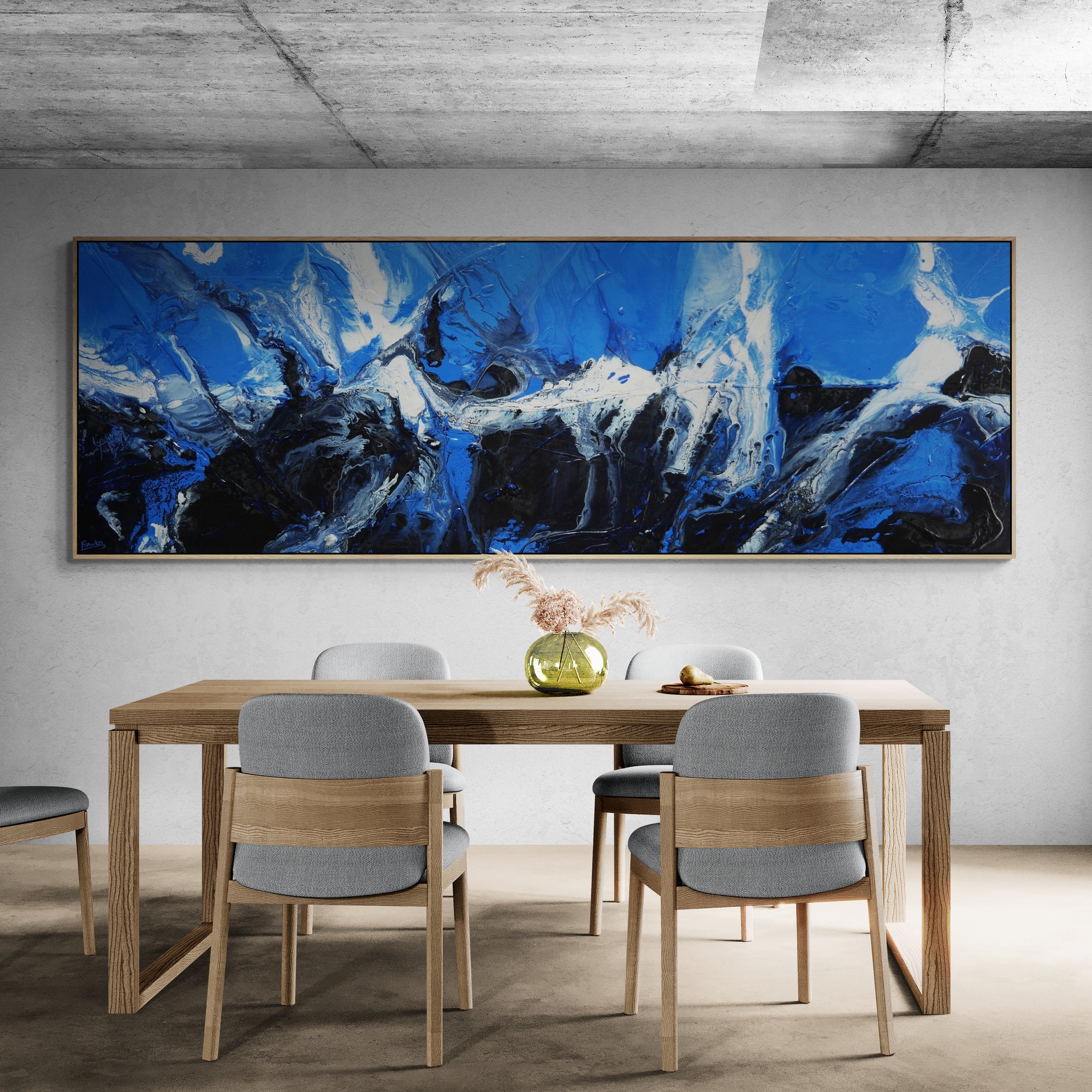 update alt-text with template Aquaholic 295cm x 100cm Textured Abstract Painting-Abstract-[Franko_Artist]-[The_Block]-[Dream_Homes]-[ideas]- [Grand_Designs]-Franklin Art Studio