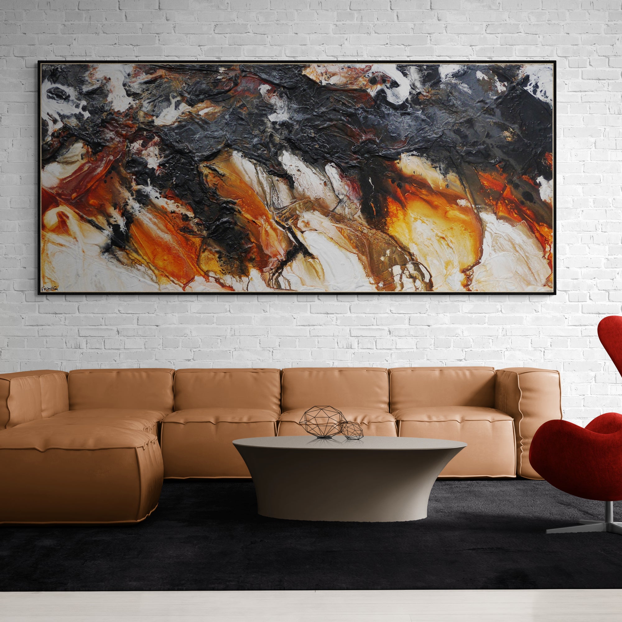 Golden Sands 270cm x 120cm Textured Abstract Painting (SOLD)-Abstract-[Franko_Artist]-[The_Block]-[Dream_Homes]-[ideas]-[Grand_Designs]-[Art_Lover]-Franklin Art Studio