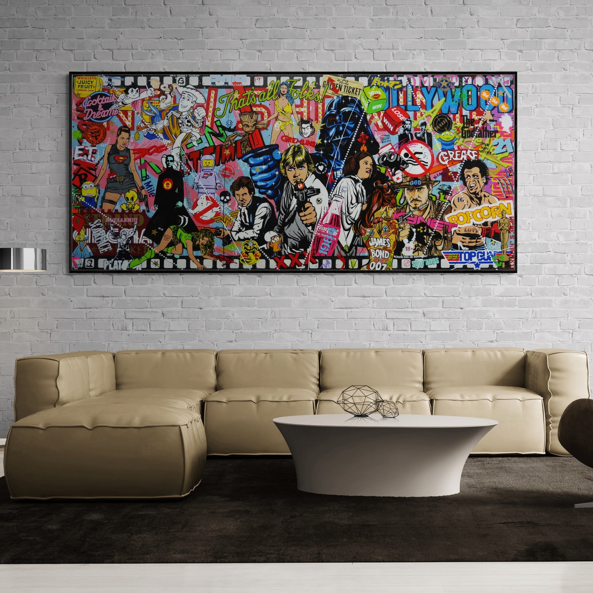 Cinematica Maxed 270cm x 120cm Textured Urban Pop Art Painting