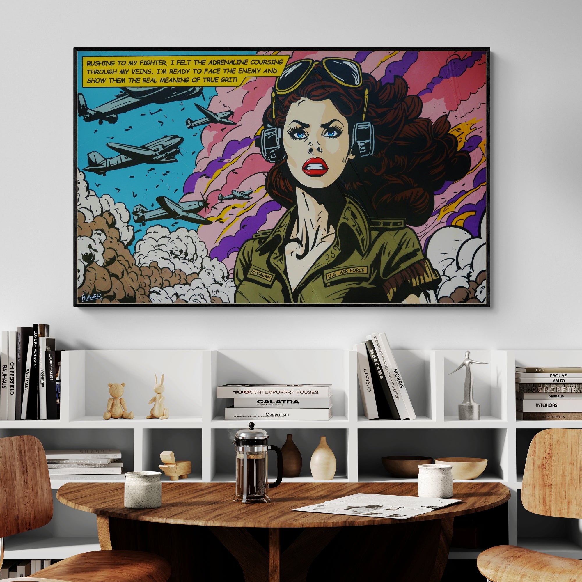 True Grit 160cm x 100cm Heroine Classic Pop Art Painting (SOLD)-Urban Pop Art-[Franko_Artist]-[The_Block]-[Dream_Homes]-[ideas]-[Grand_Designs]-[Art_Lover]-Franklin Art Studio