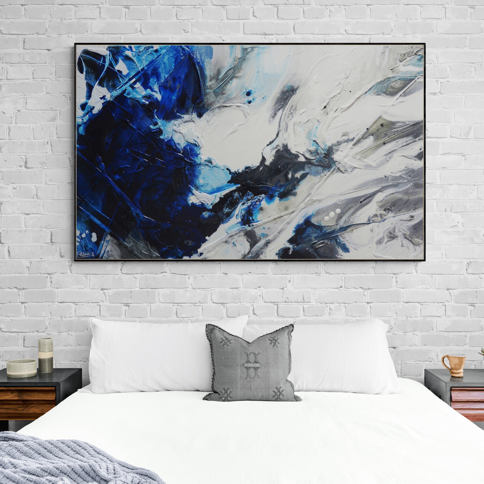 update alt-text with template Midnight Reflex 160cm x 100cm Textured Abstract Painting-Abstract-[Franko_Artist]-[The_Block]-[Dream_Homes]-[ideas]- [Grand_Designs]-Franklin Art Studio