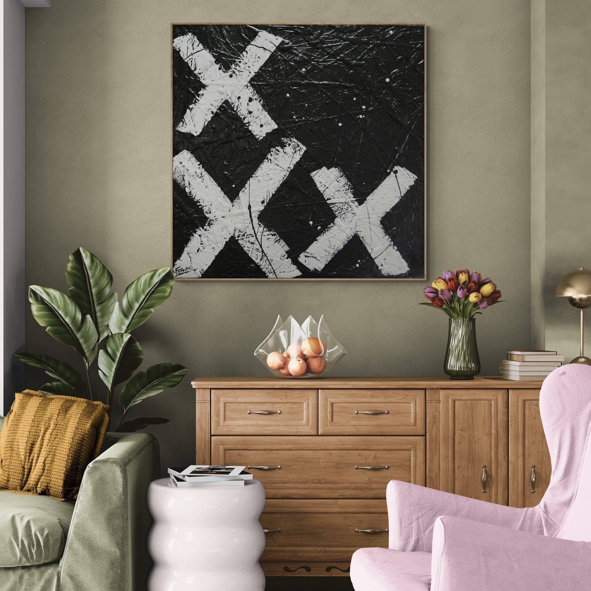 update alt-text with template Kiss all Over 100cm x 100cm Textured Urban Pop Art Painting-Urban Pop Art-[Franko_Artist]-[The_Block]-[Dream_Homes]-[ideas]- [Grand_Designs]-Franklin Art Studio