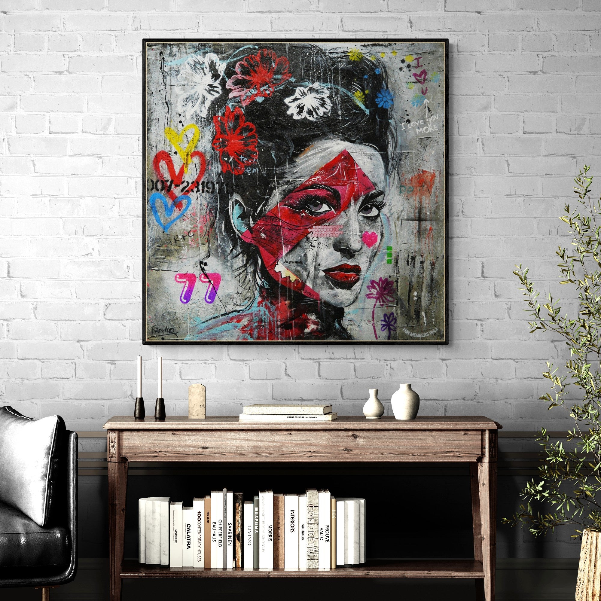 Jade 90cm x 90cm Industrial Concrete Textured Urban Pop Art Painting