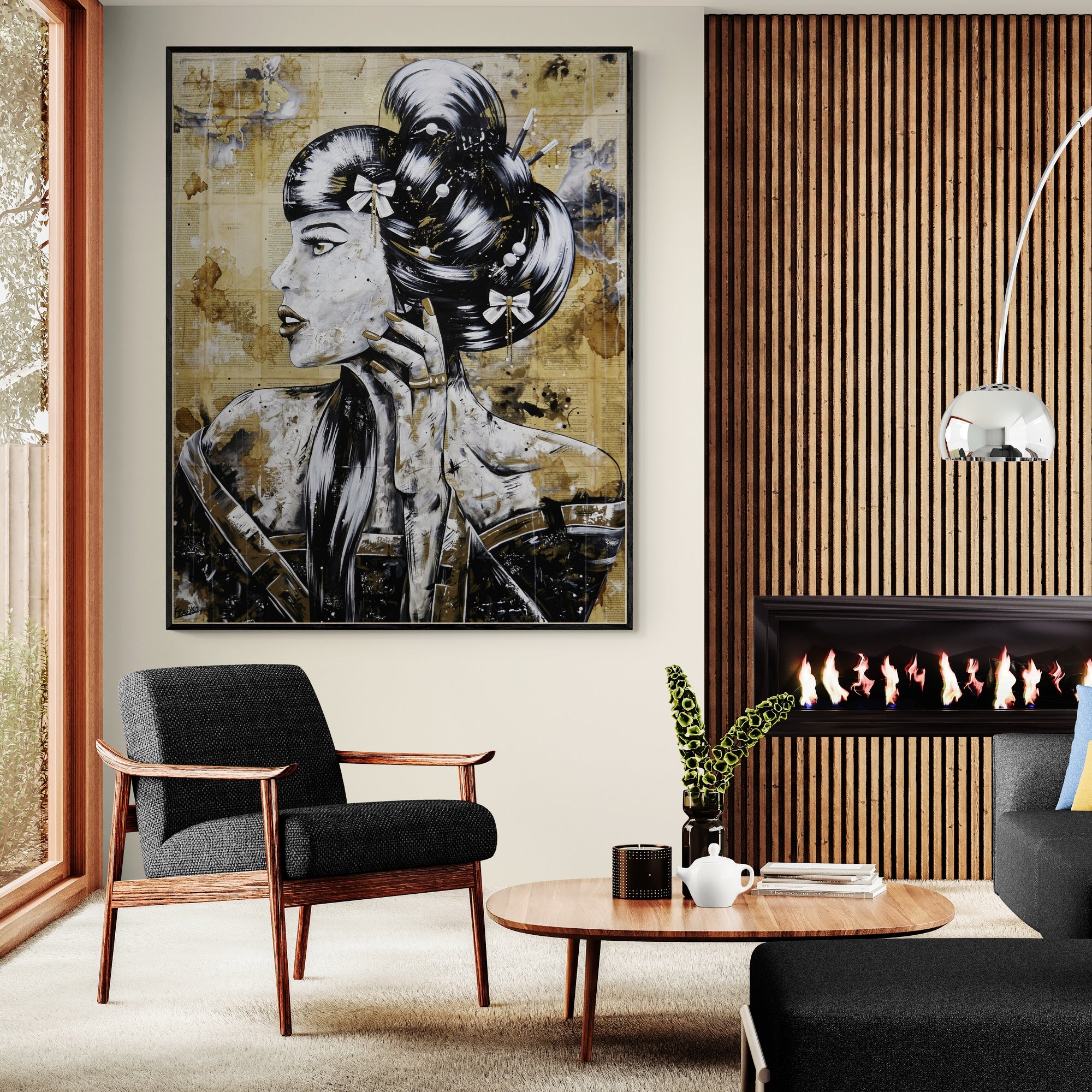 Spirea (Golden Princess) 120cm x 150cm Geisha Abstract Realism Book Club Painting