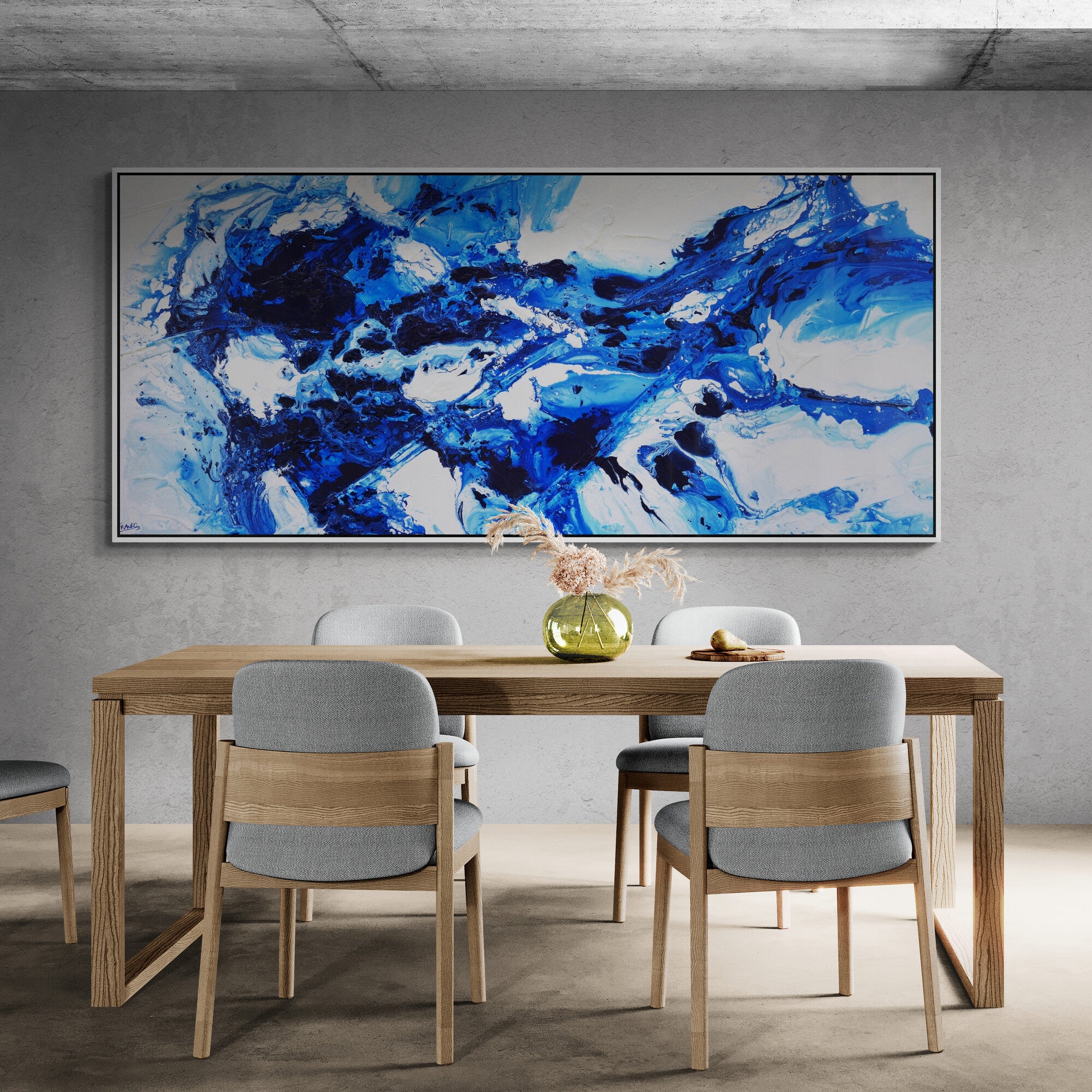 Blue Spice 270cm x 120cm Textured Abstract Painting-Abstract-[Franko_Artist]-[Australian_artist]-[Gold_Coast]-[Brisbane]-[modern]-[contemporary]-[original]-[Large_artwork]-[The_Block]-[Dream_Homes]-[ideas]-[Grand_Designs]-[Art_Lover]-Franklin Art Studio