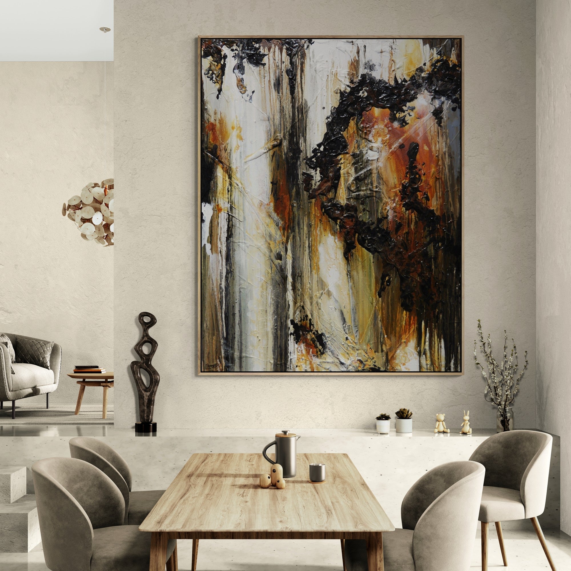 Ghosted Gum 140cm x 180cm Rustic Textured Abstract Painting