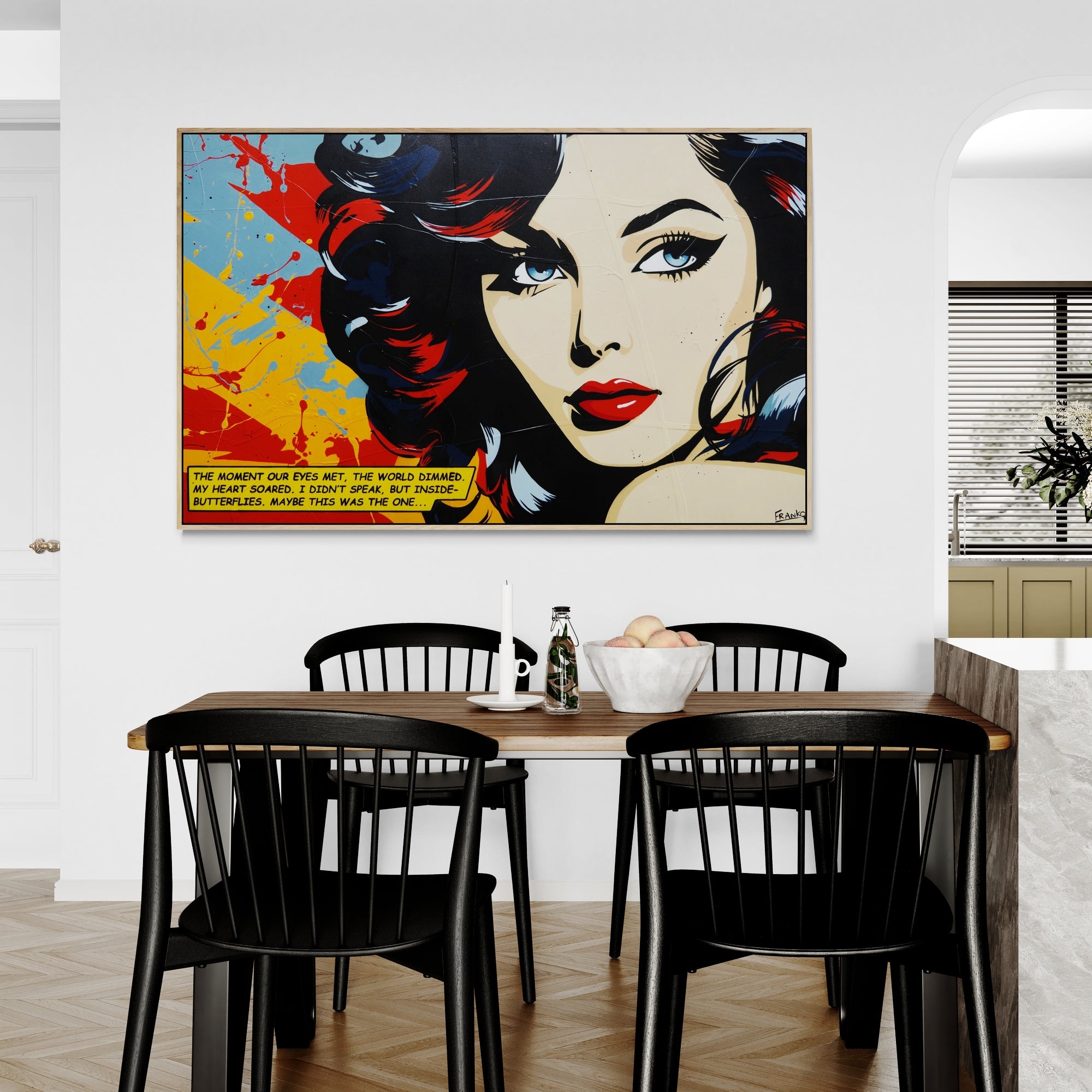 The World Dimmed 160cm x 100cm Romantic Classic Pop Art Painting (SOLD SHANE)-Urban Pop Art-[Franko_Artist]-[The_Block]-[Dream_Homes]-[ideas]-[Grand_Designs]-[Art_Lover]-Franklin Art Studio
