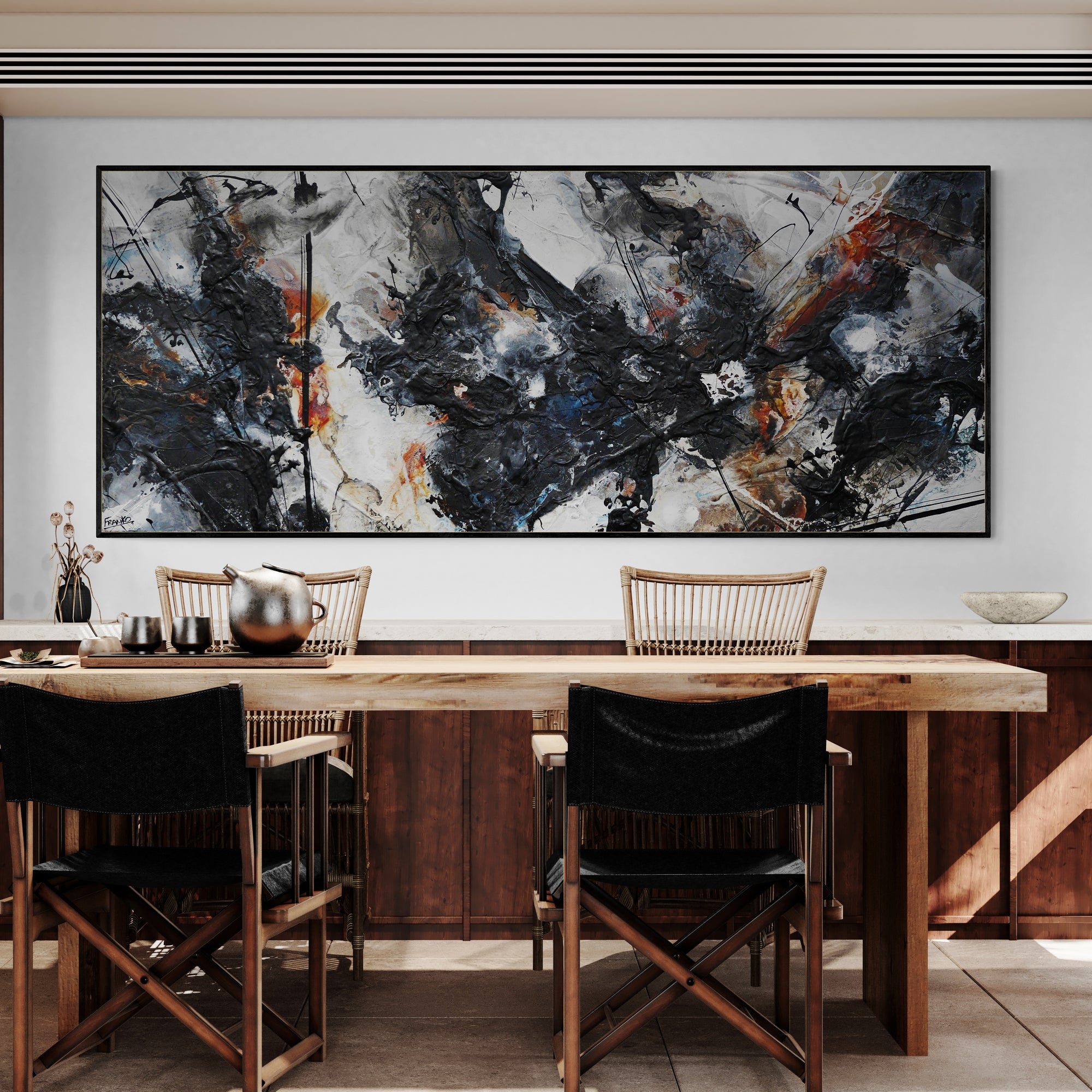 update alt-text with template Resonating Energy 240cm x 100cm Textured Abstract Painting-Abstract-[Franko_Artist]-[The_Block]-[Dream_Homes]-[ideas]- [Grand_Designs]-Franklin Art Studio