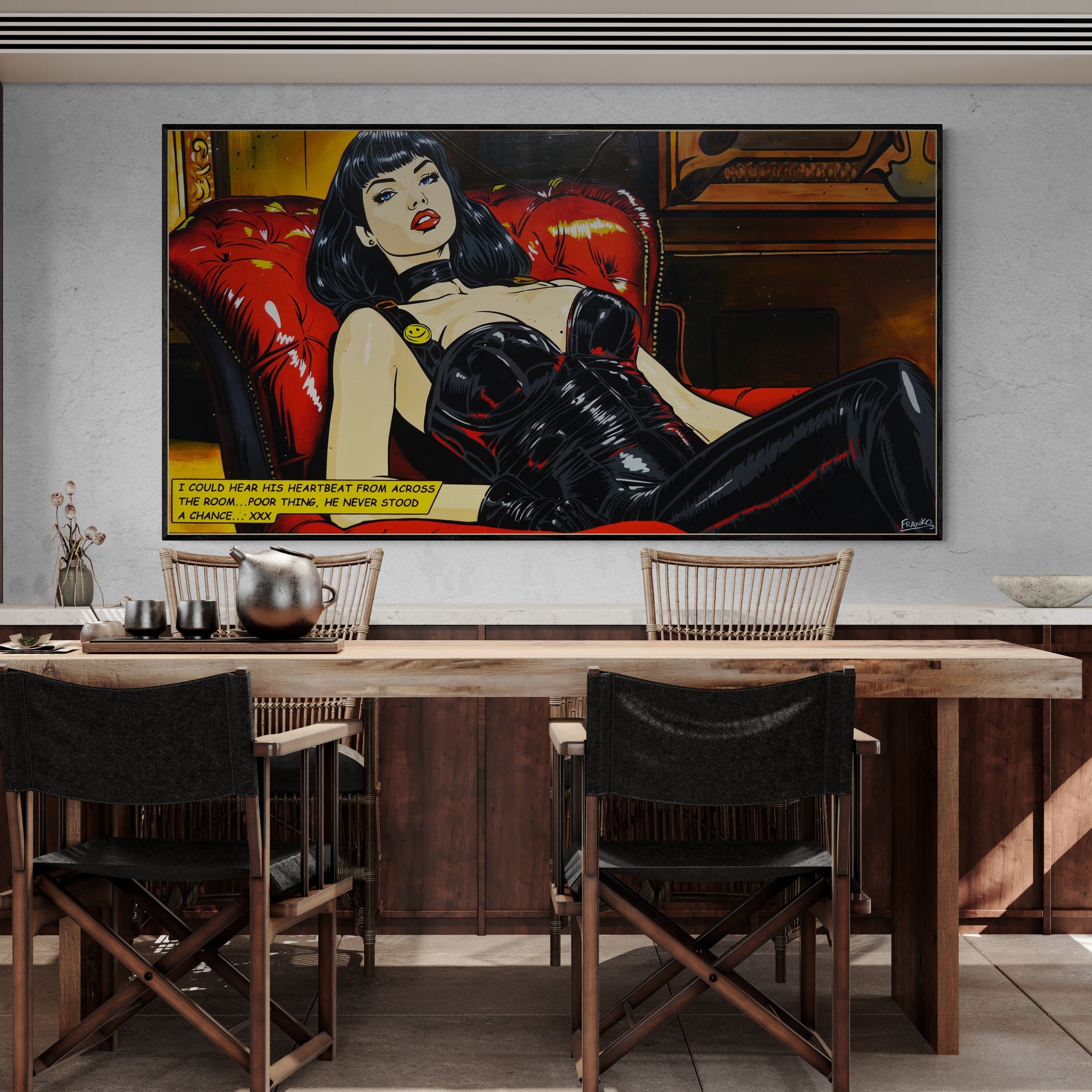 Never Stood a Chance 190cm x 100cm Sexy Classic Pop Art Painting-Urban Pop Art-[Franko_Artist]-[Australian_artist]-[Gold_Coast]-[Brisbane]-[modern]-[contemporary]-[original]-[Large_artwork]-[The_Block]-[Dream_Homes]-[ideas]-[Grand_Designs]-[Art_Lover]-Franklin Art Studio