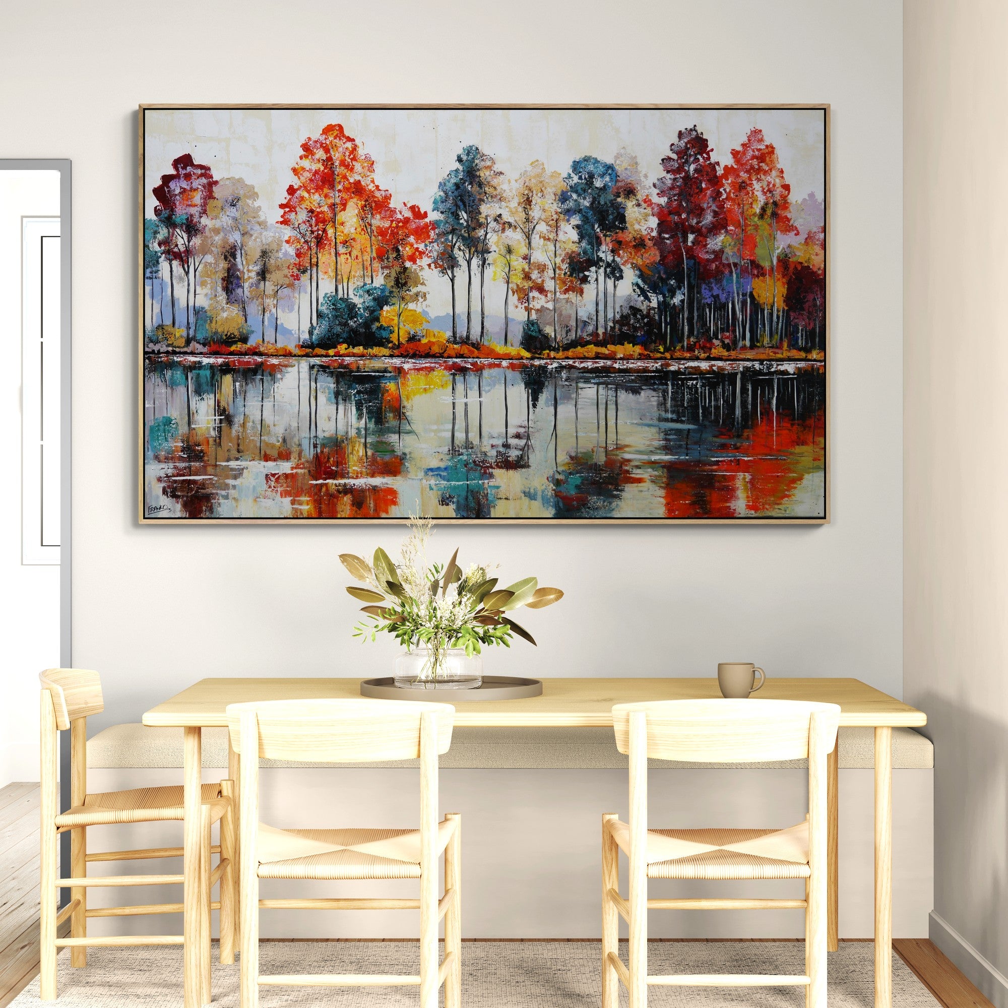 Autumn Light 200cm x 120cm Framed Landscape Textured Abstract Realism Painting (SOLD)