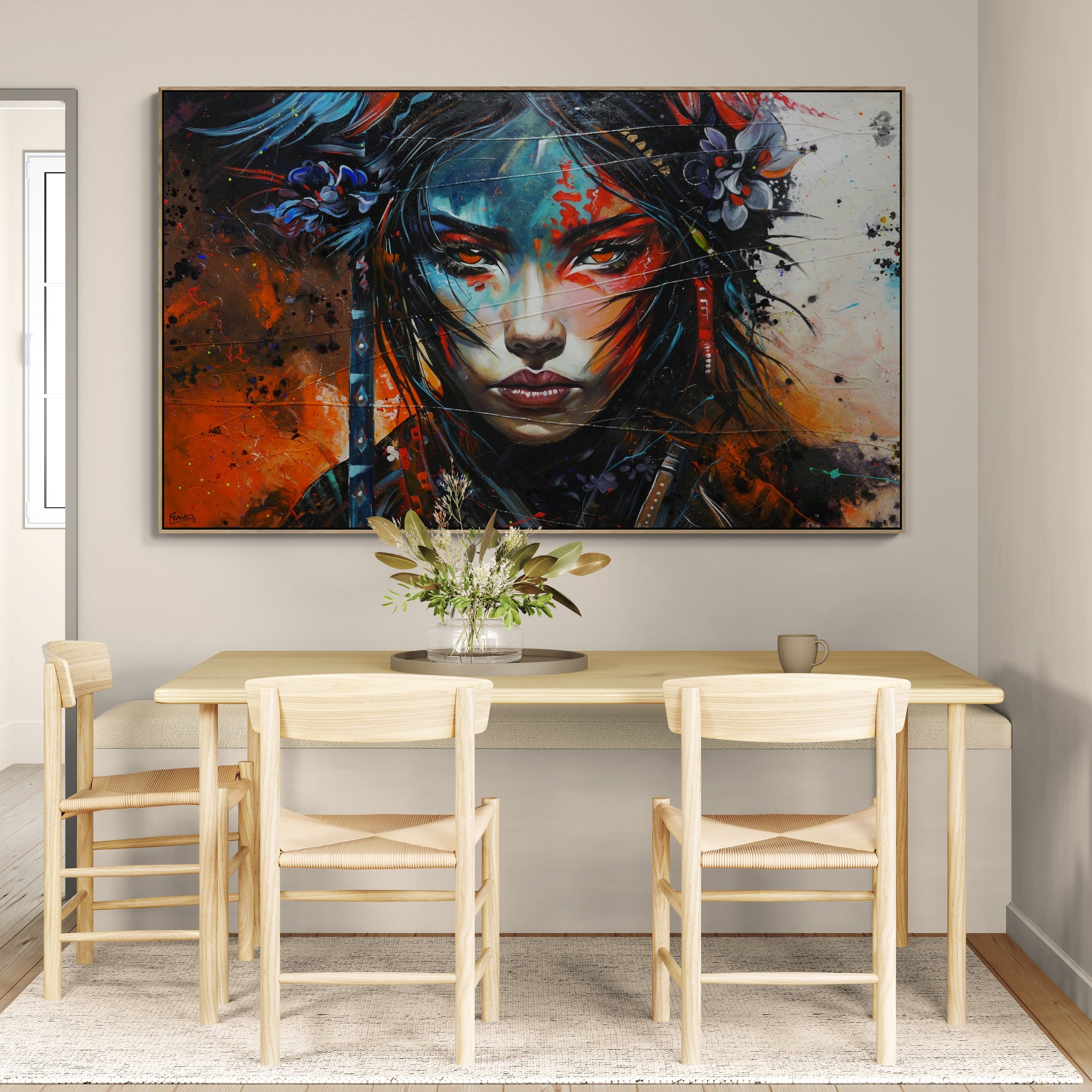 update alt-text with template Chikara 200cm x 120cm FRAMED Geisha Abstract Realism Textured Painting-people-[Franko_Artist]-[The_Block]-[Dream_Homes]-[ideas]- [Grand_Designs]-Franklin Art Studio