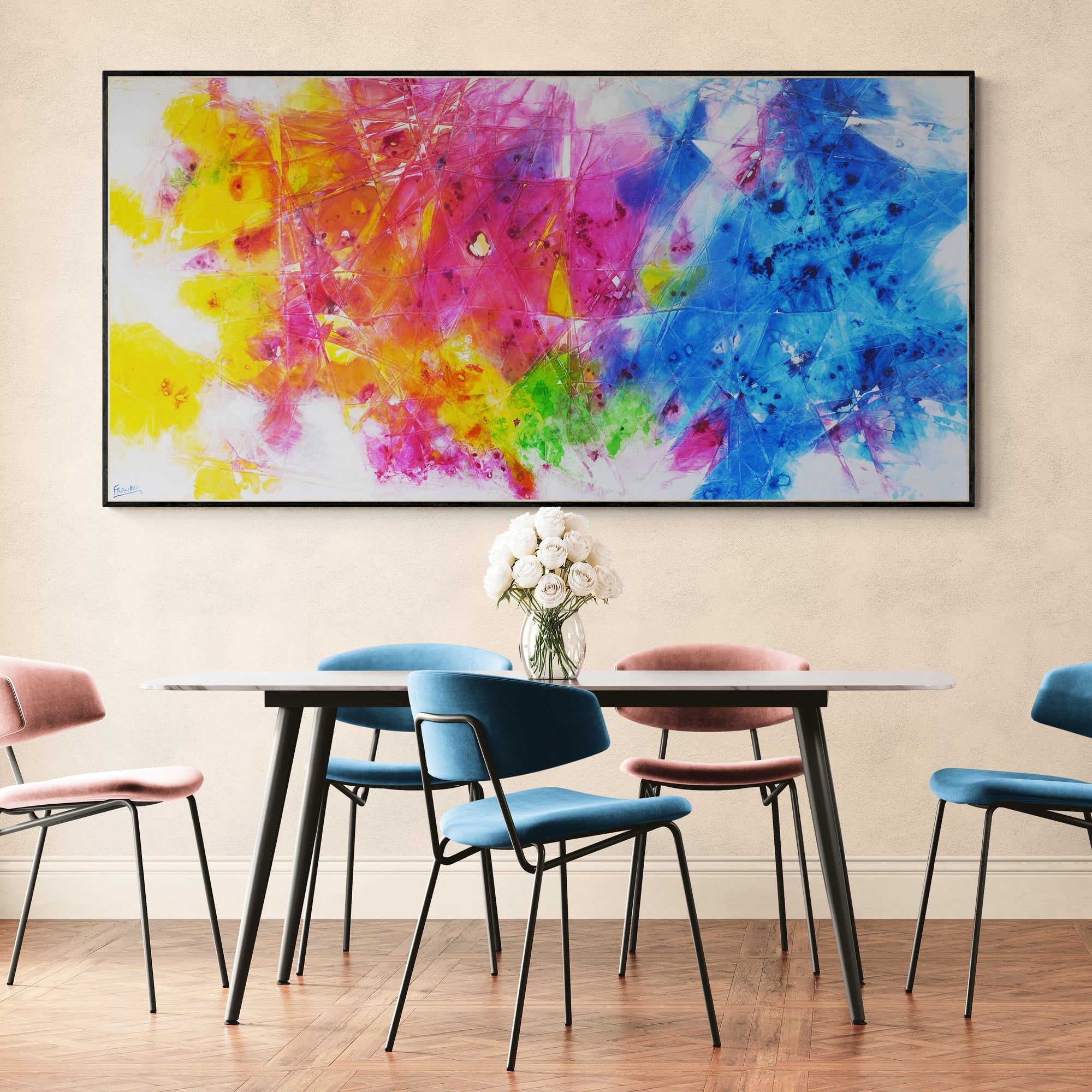 Colour Diffusion 240cm x 120cm Textured Abstract Painting
