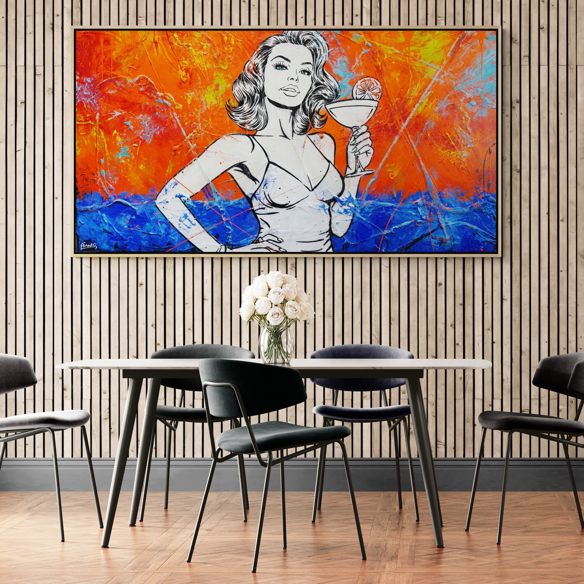 Salud!!! 190cm x 100cm Cocktails Textured Urban Pop Art Painting