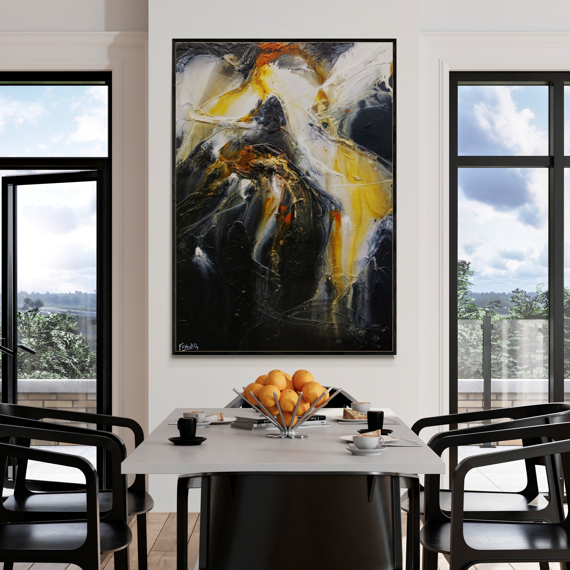 Sienna Echo 140cm x 100cm Sienna Black Textured Abstract Painting (SOLD)-Abstract-[Franko_Artist]-[Australian_artist]-[Gold_Coast]-[Brisbane]-[modern]-[contemporary]-[original]-[Large_artwork]-[The_Block]-[Dream_Homes]-[ideas]-[Grand_Designs]-[Art_Lover]-Franklin Art Studio