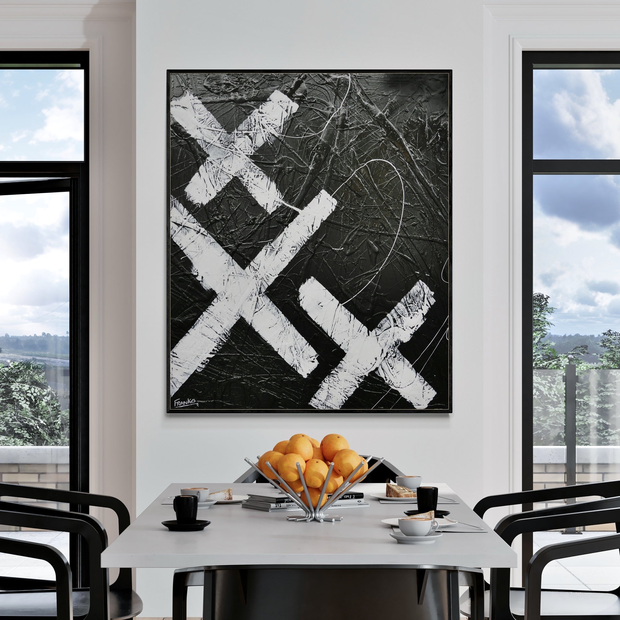 The Triple Kiss 120cm x 100cm Kisses Textured Pop Art Painting (SOLD)-Urban Pop Art-[Franko_Artist]-[The_Block]-[Dream_Homes]-[ideas]-[Grand_Designs]-[Art_Lover]-Franklin Art Studio