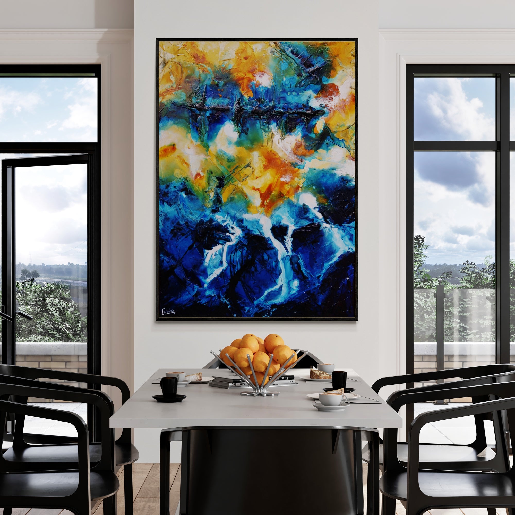 Serenade Beach 140cm x 100cm Blue Sienna Textured Abstract Painting (SOLD)-Abstract-[Franko_Artist]-[Australian_artist]-[Gold_Coast]-[Brisbane]-[modern]-[contemporary]-[original]-[Large_artwork]-[The_Block]-[Dream_Homes]-[ideas]-[Grand_Designs]-[Art_Lover]-Franklin Art Studio