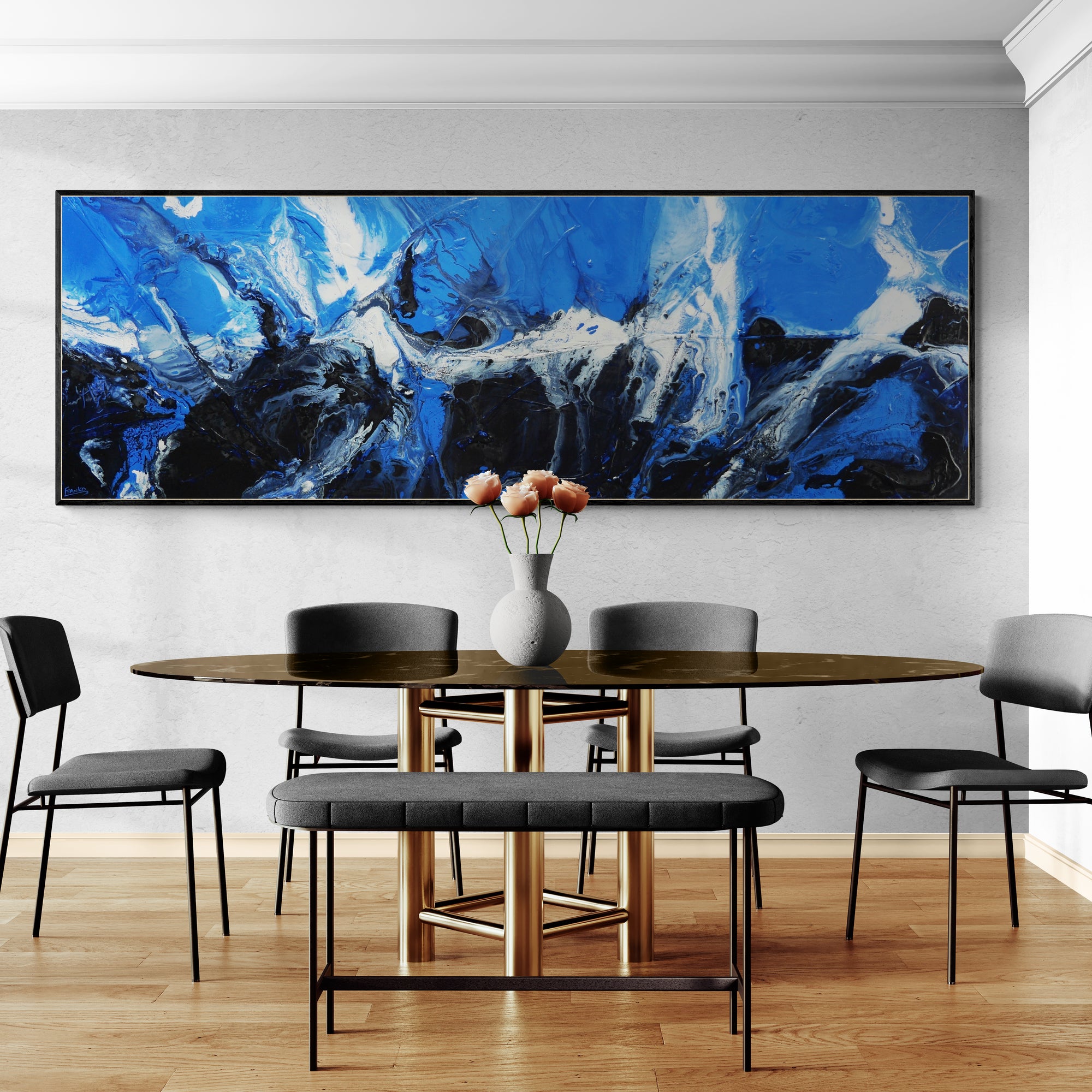 Aquaholic 295cm x 100cm Textured Abstract Painting (SOLD)