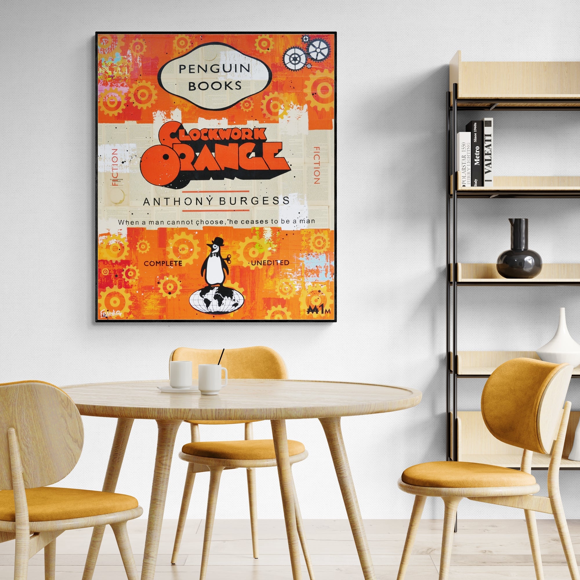 Clockwork 100cm x 140cm Urban Pop Book Club Painting-book club-[Franko_Artist]-[Australian_artist]-[Gold_Coast]-[Brisbane]-[modern]-[contemporary]-[original]-[Large_artwork]-[The_Block]-[Dream_Homes]-[ideas]-[Grand_Designs]-[Art_Lover]-Franklin Art Studio