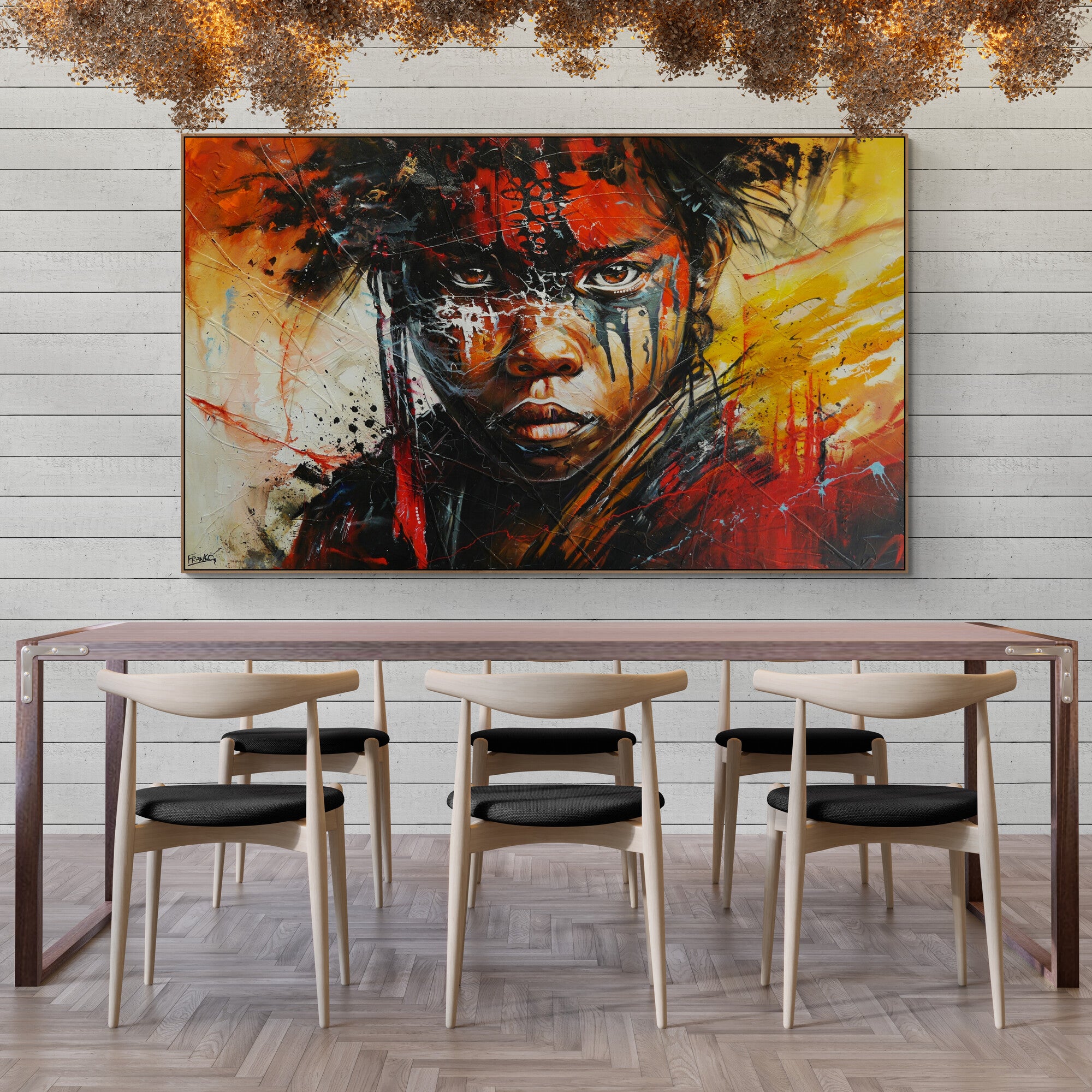Fearless 200cm x 120cm Brave and Beautiful Abstract Framed Textured Painting (SOLD)-people-[Franko_Artist]-[The_Block]-[Dream_Homes]-[ideas]-[Grand_Designs]-[Art_Lover]-Franklin Art Studio
