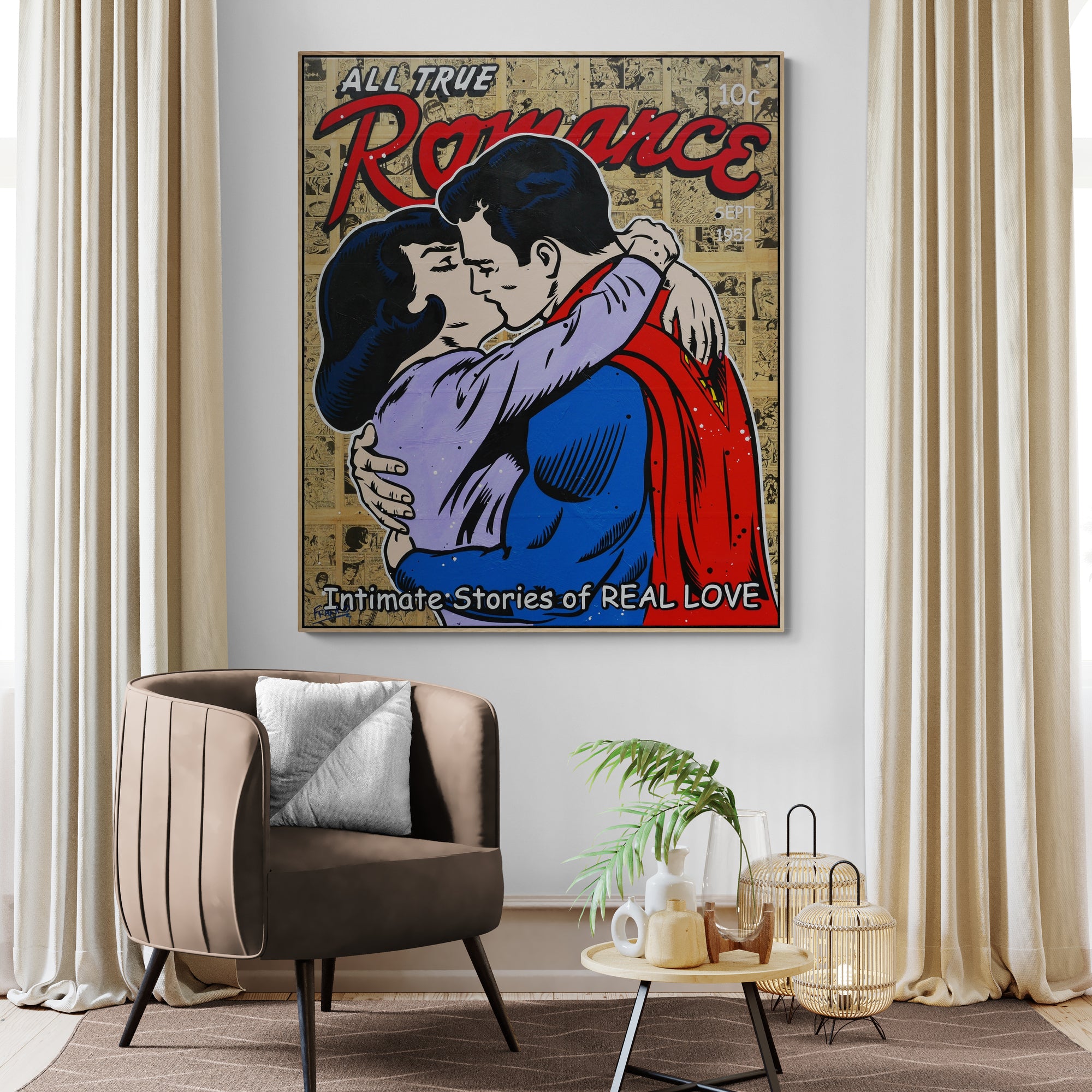 Intimate Superlove 100cm x 120cm Superman Urban Pop Book Club Painting