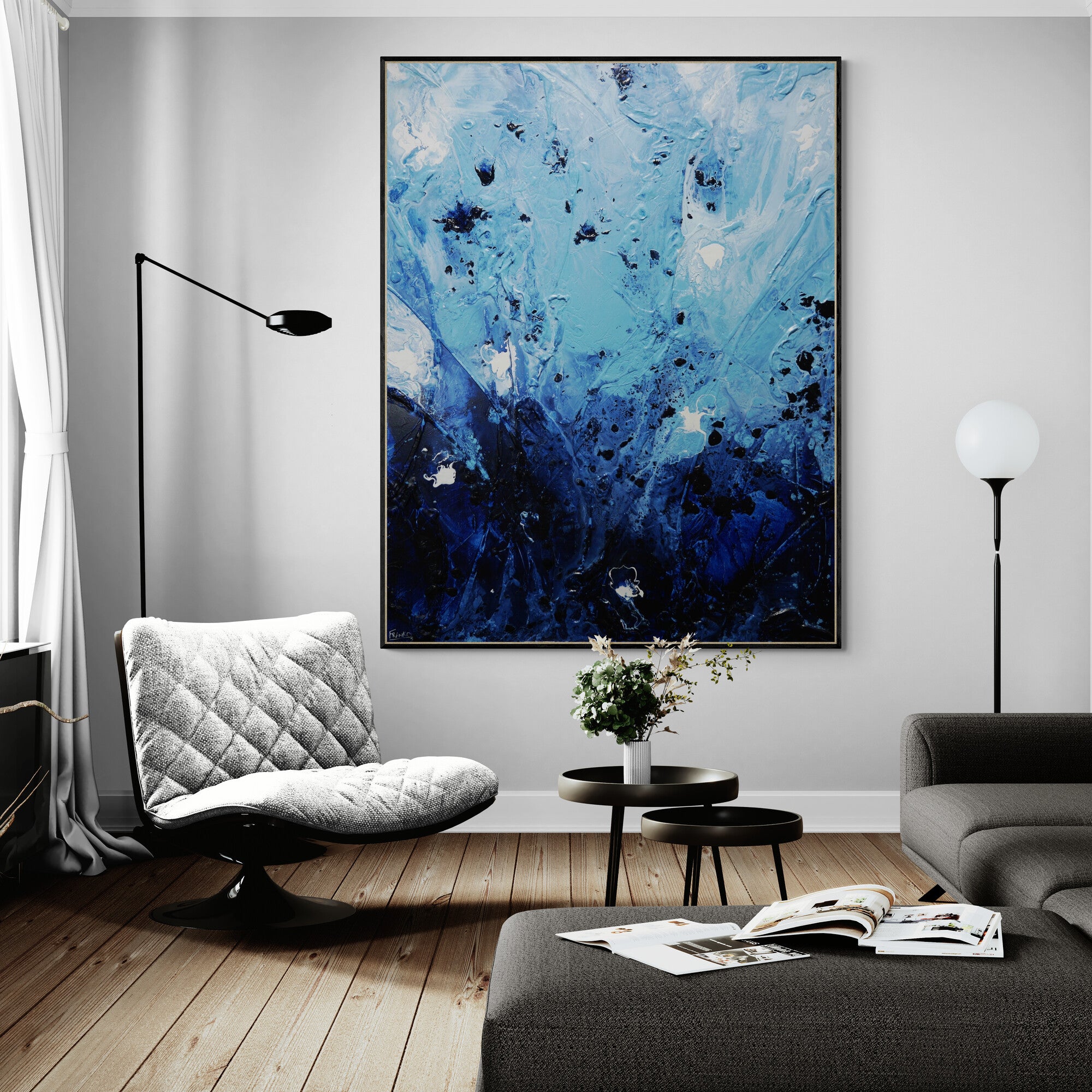 Purified 140cm x 180cm Blue Textured Abstract Painting (SOLD)-Abstract-[Franko_Artist]-[Australian_artist]-[Gold_Coast]-[Brisbane]-[modern]-[contemporary]-[original]-[Large_artwork]-[The_Block]-[Dream_Homes]-[ideas]-[Grand_Designs]-[Art_Lover]-Franklin Art Studio