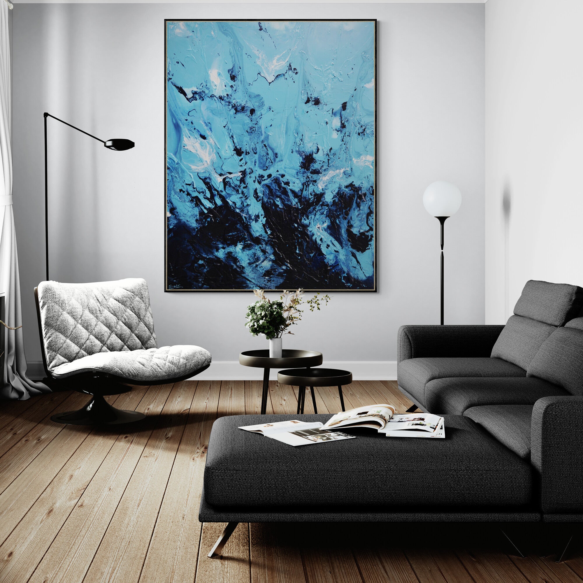 Aquarius 140cm x 180cm Textured Abstract Painting (SOLD)