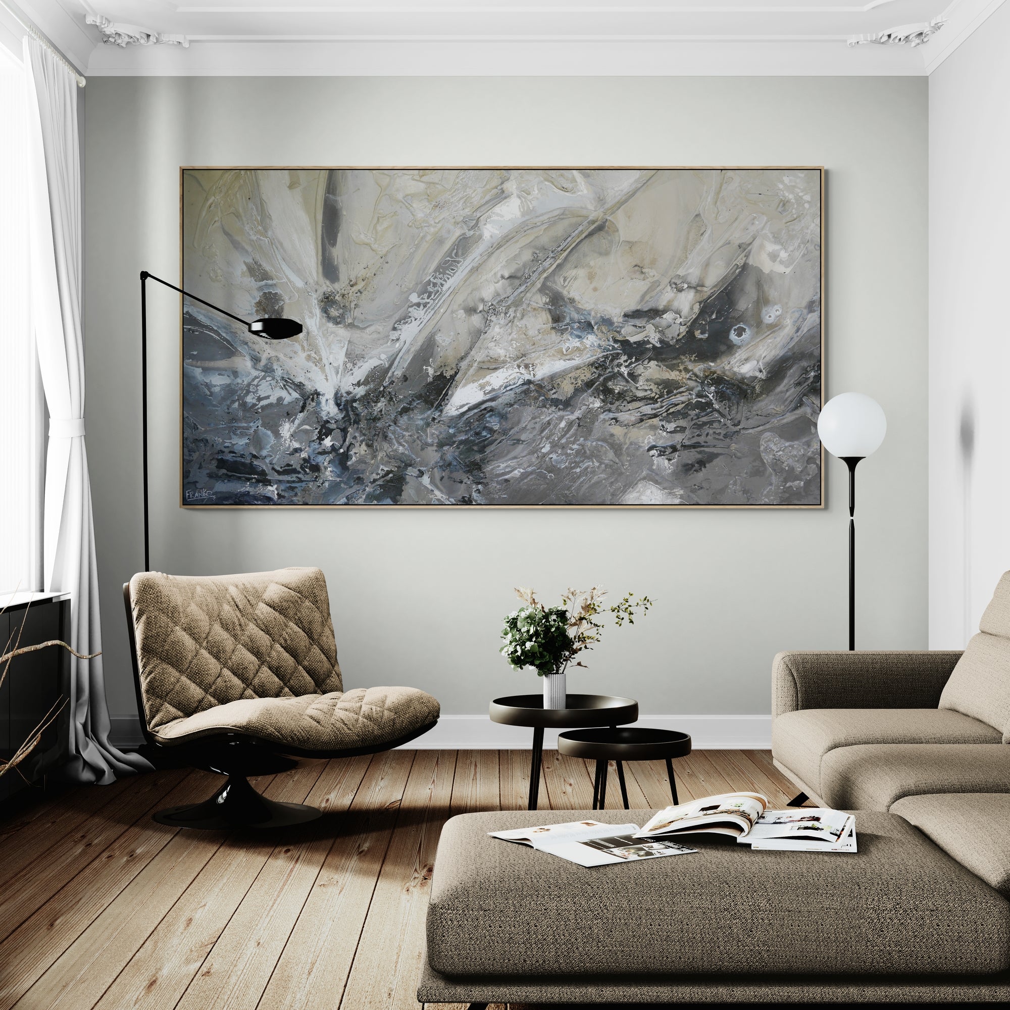 Raw Coffee 190cm x 100cm Textured Abstract Painting (SOLD)-Abstract-[Franko_Artist]-[Australian_artist]-[Gold_Coast]-[Brisbane]-[modern]-[contemporary]-[original]-[Large_artwork]-[The_Block]-[Dream_Homes]-[ideas]-[Grand_Designs]-[Art_Lover]-Franklin Art Studio