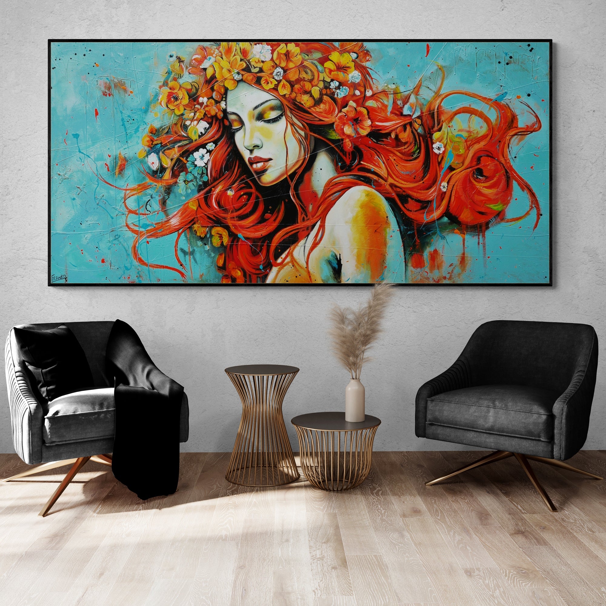 Willow 240cm x 120cm Brave and Beautiful Abstract Framed Textured Painting (SOLD)-people-[Franko_Artist]-[Australian_artist]-[Gold_Coast]-[Brisbane]-[modern]-[contemporary]-[original]-[Large_artwork]-[The_Block]-[Dream_Homes]-[ideas]-[Grand_Designs]-[Art_Lover]-Franklin Art Studio
