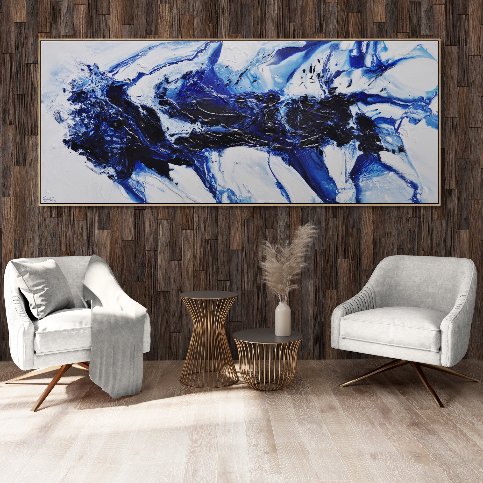 update alt-text with template Dreams at Midnight 240cm x 100cm Navy White Textured Abstract Painting (SOLD)-Abstract-[Franko_Artist]-[The_Block]-[Dream_Homes]-[ideas]- [Grand_Designs]-Franklin Art Studio